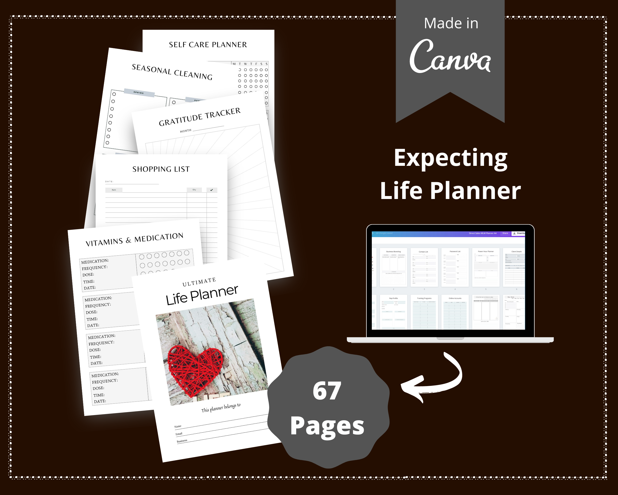 Editable Life Planner in Canva | Commercial Use