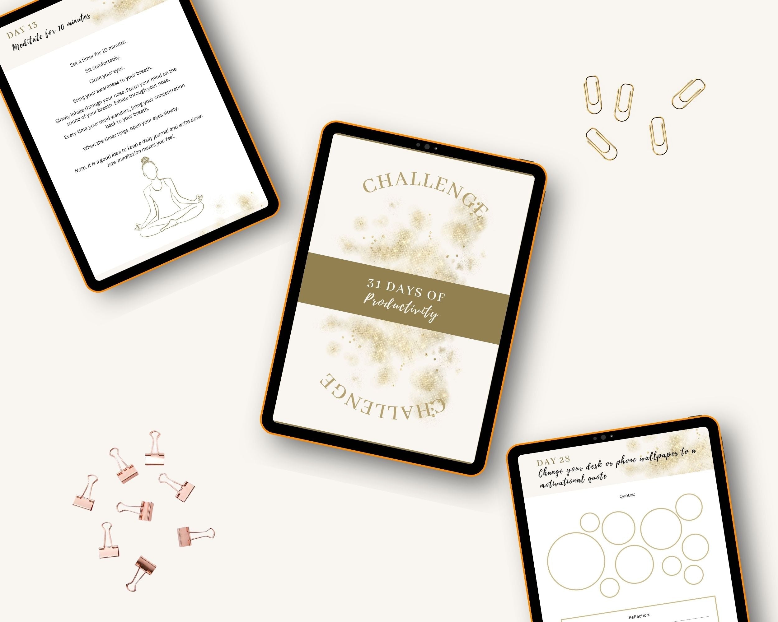 31-Day Productivity Challenge | Editable Canva Template A4 Size