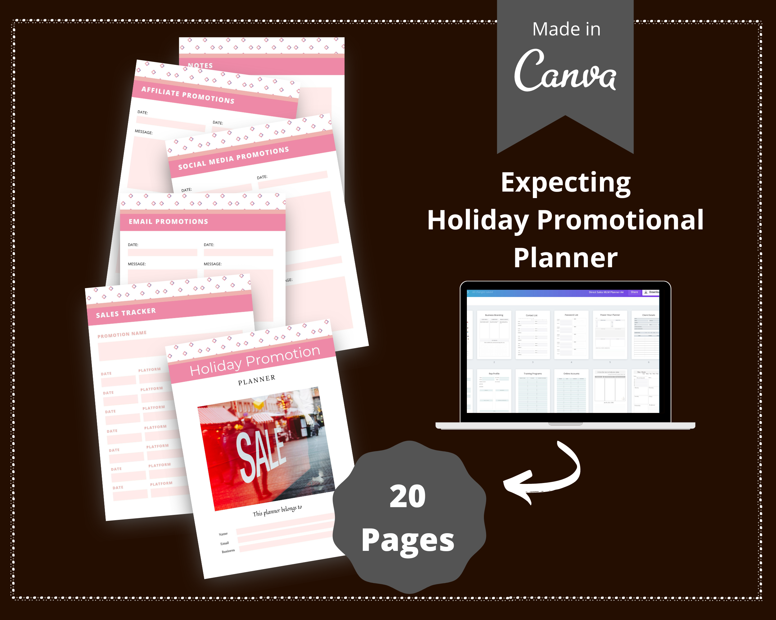 Editable Holiday Promotion Planner in Canva | Commercial Use