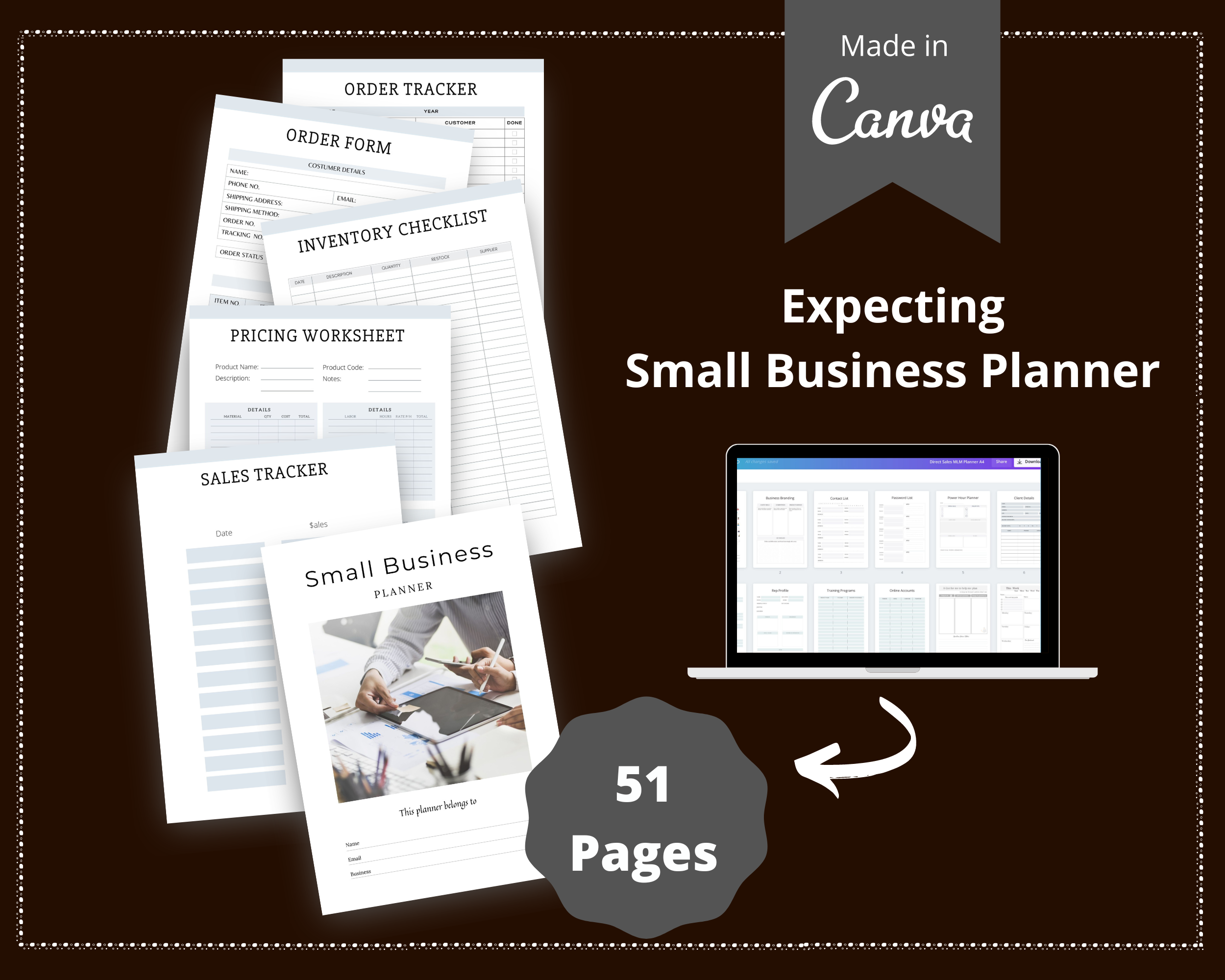 Editable Small Business Planner Templates in Canva