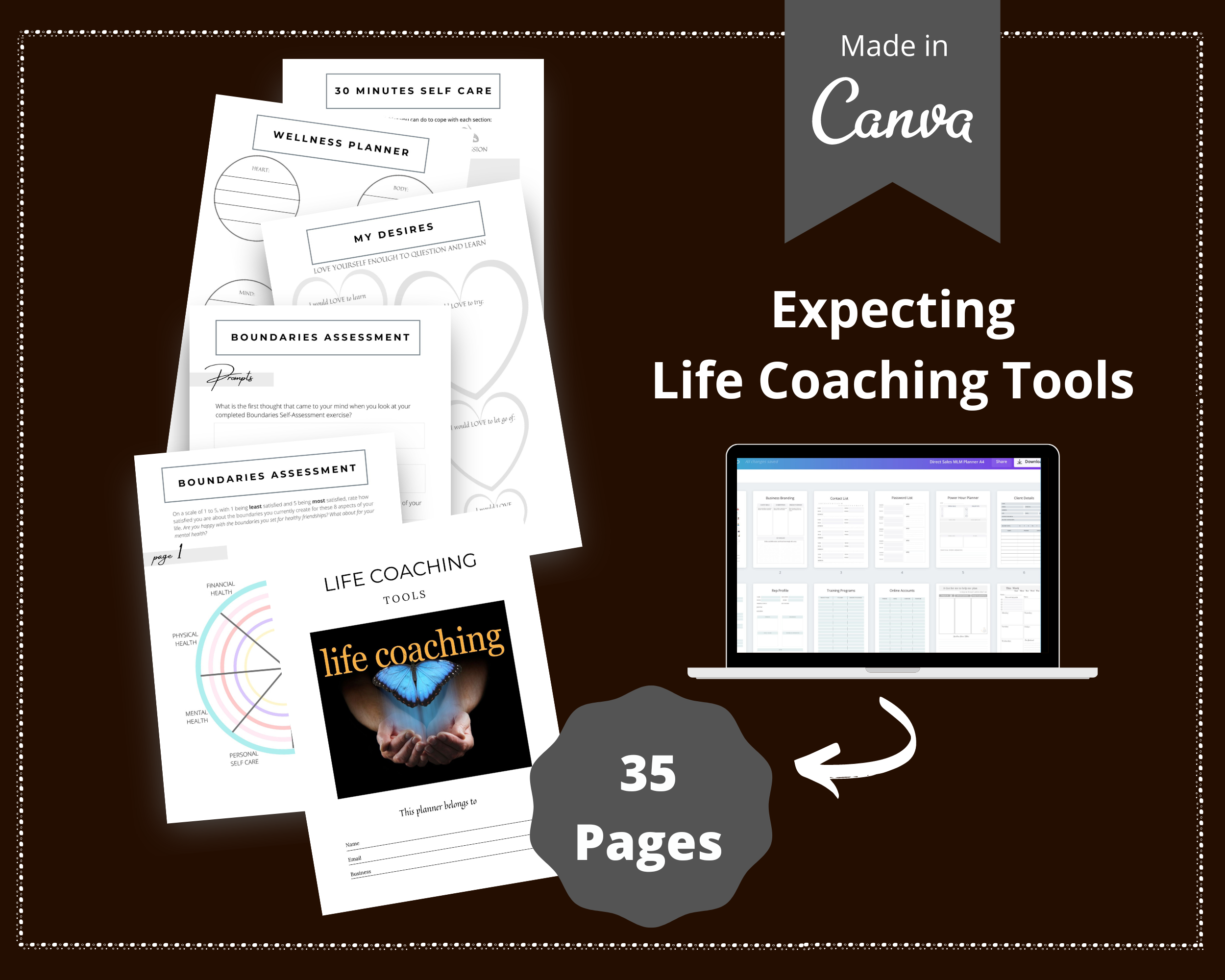 Editable Life Coaching Tools in Canva | Commercial Use