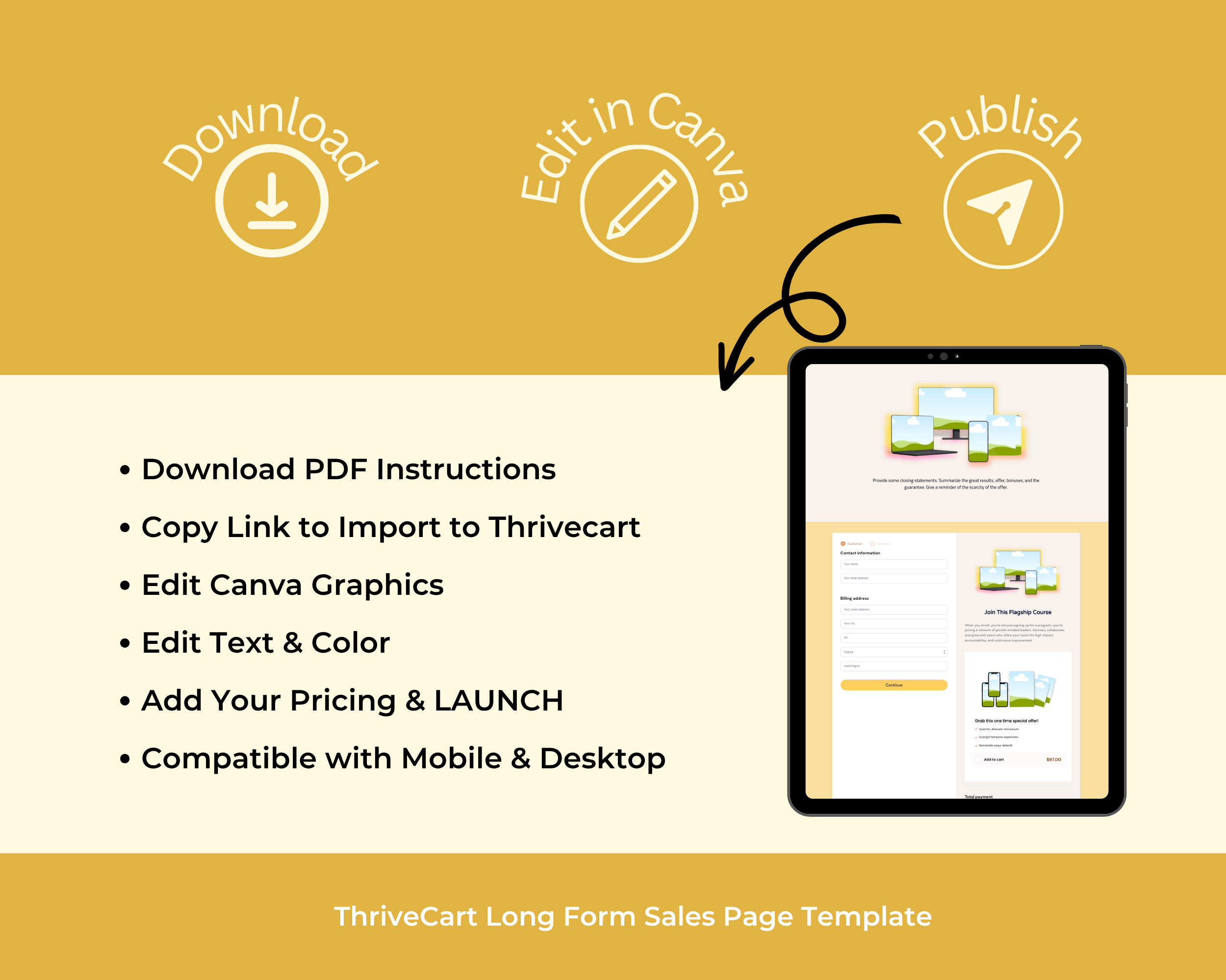 Flagship Course Sales Page Template in ThriveCart