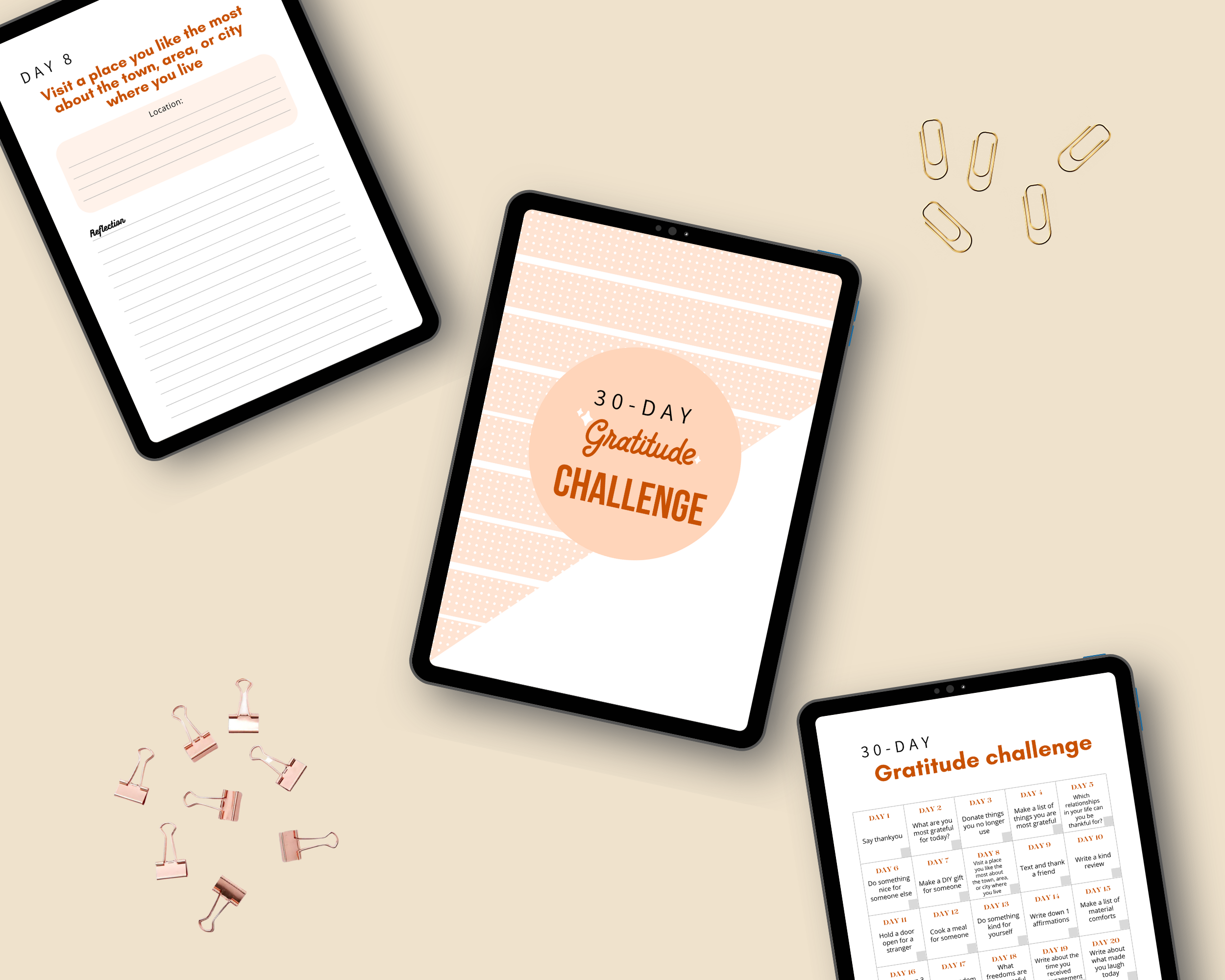 30-Day Gratitude Challenge | Editable Canva Template A4 Size