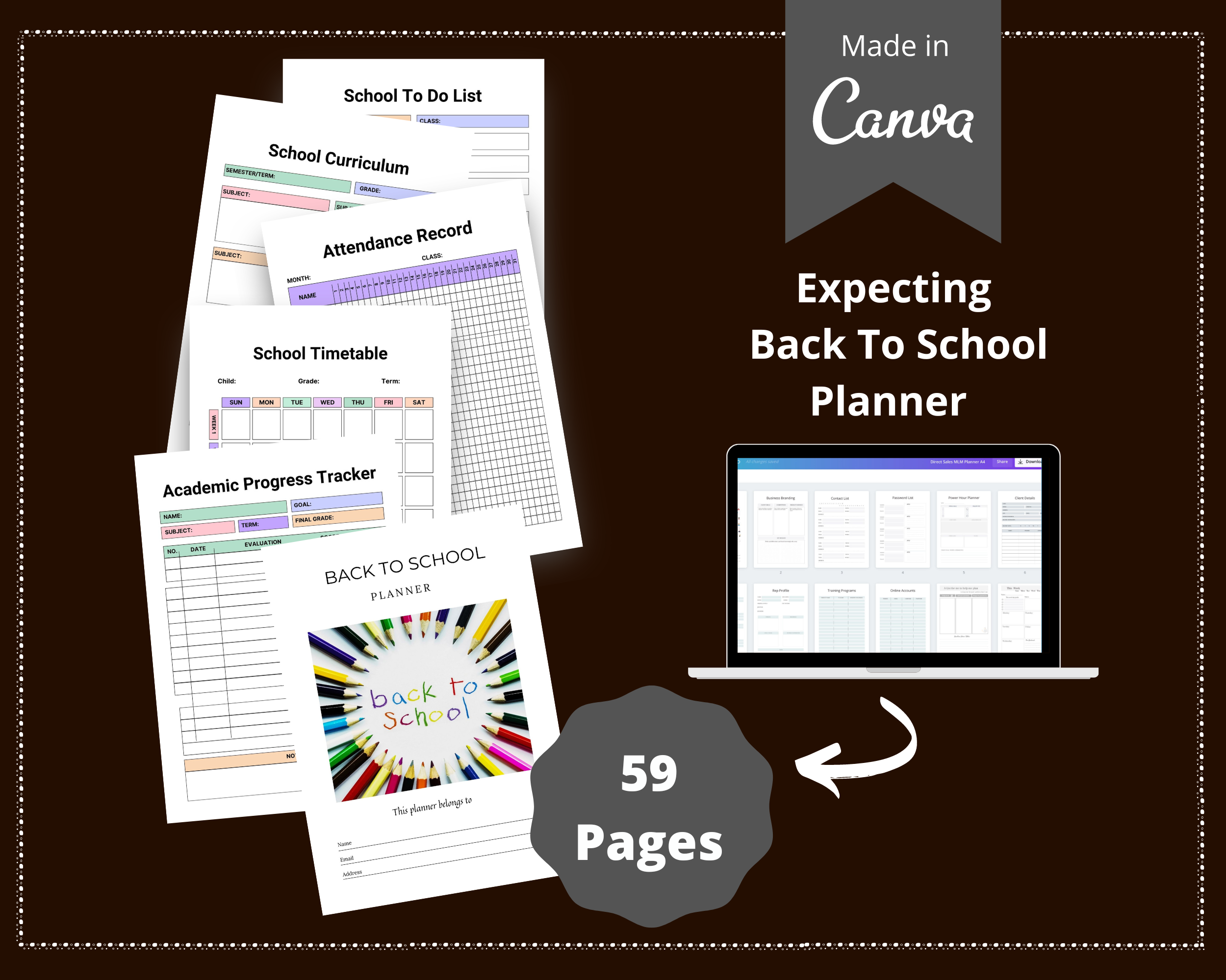 Editable Back to School Planner in Canva | Canva Template Pack | Commercial Use
