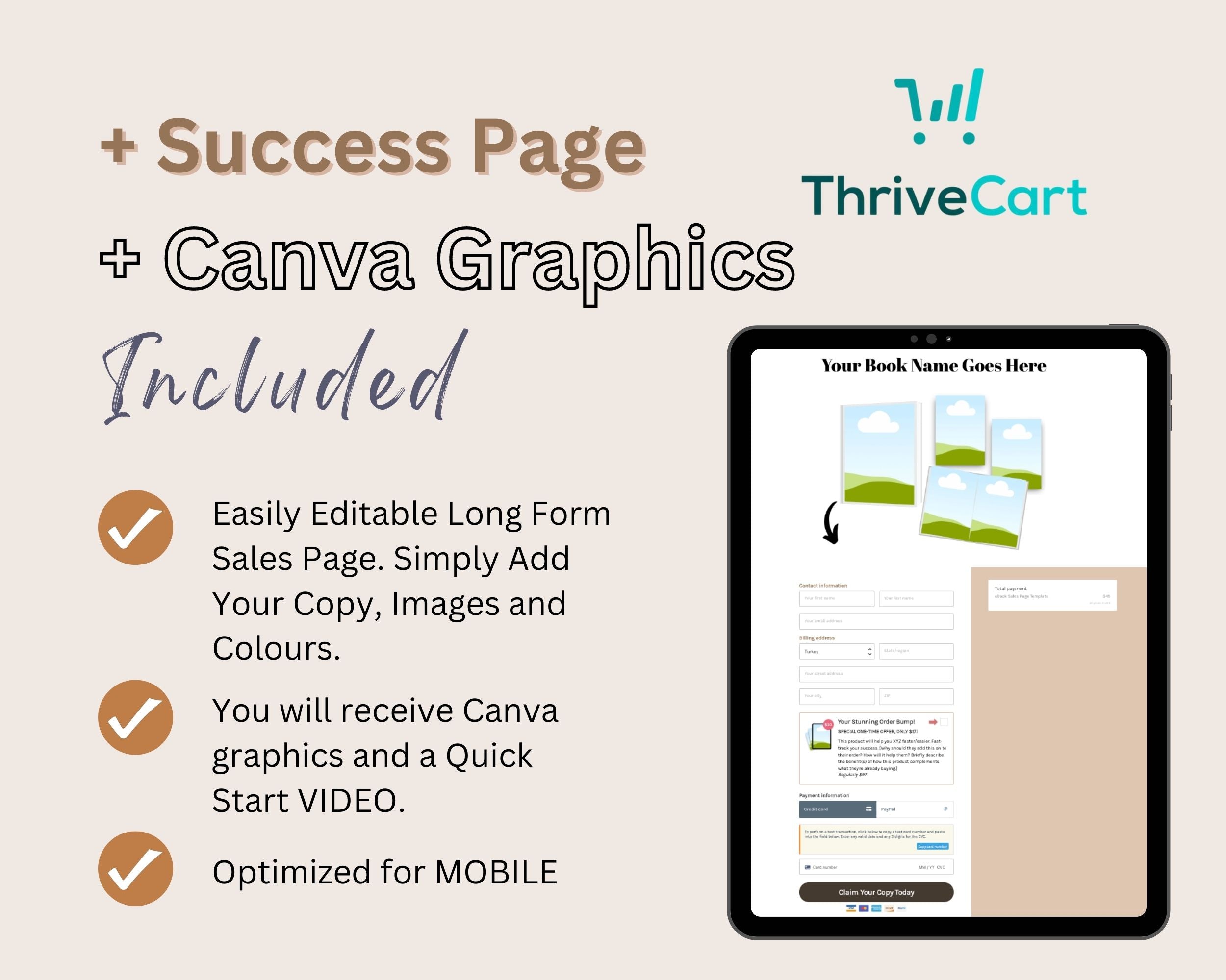 Ebook Sales Page Template in ThriveCart