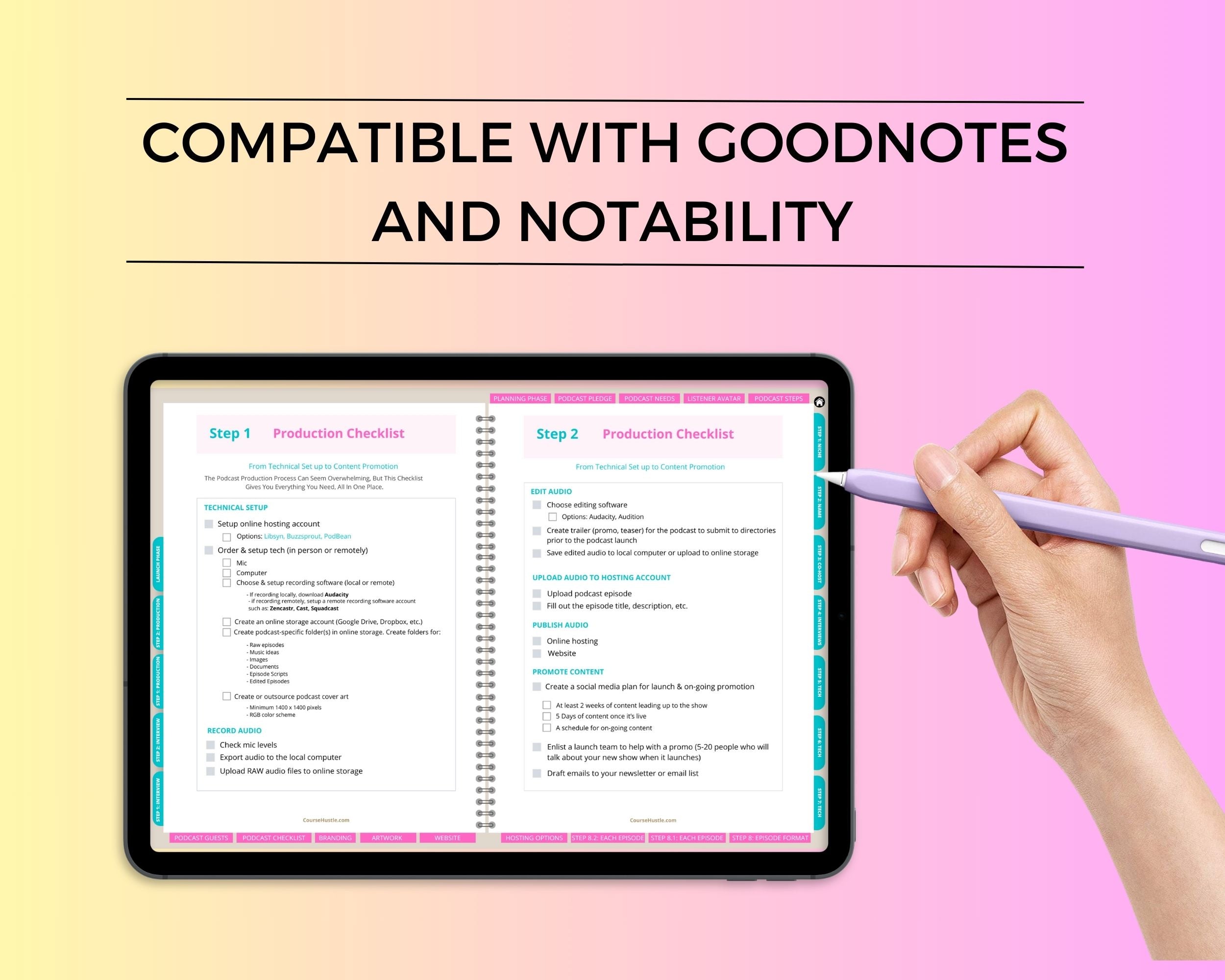 Podcast Workbook | Hyperlinked PDF | Suitable with Goodness & Notability