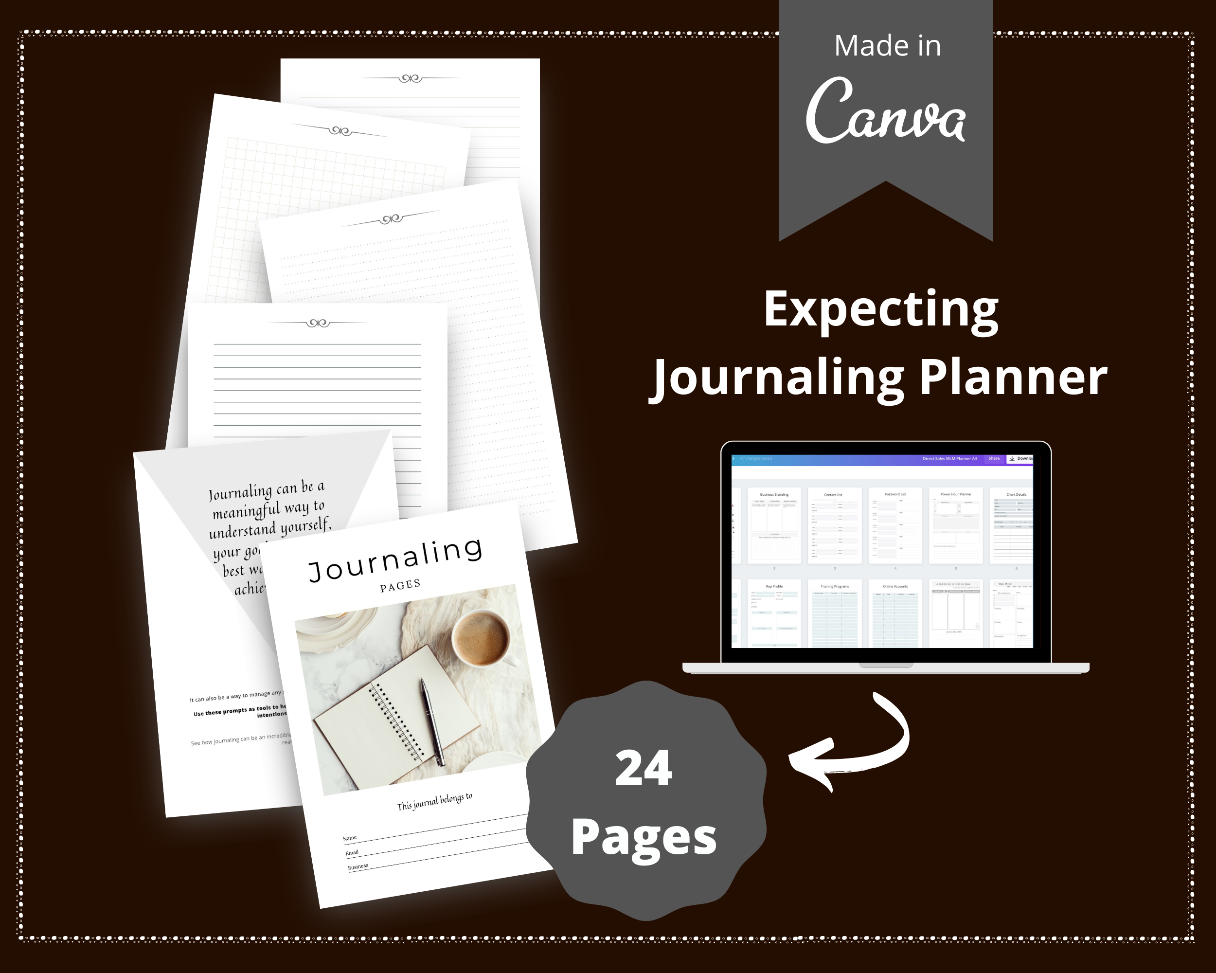Editable Journaling Pages in Canva | Commercial Use