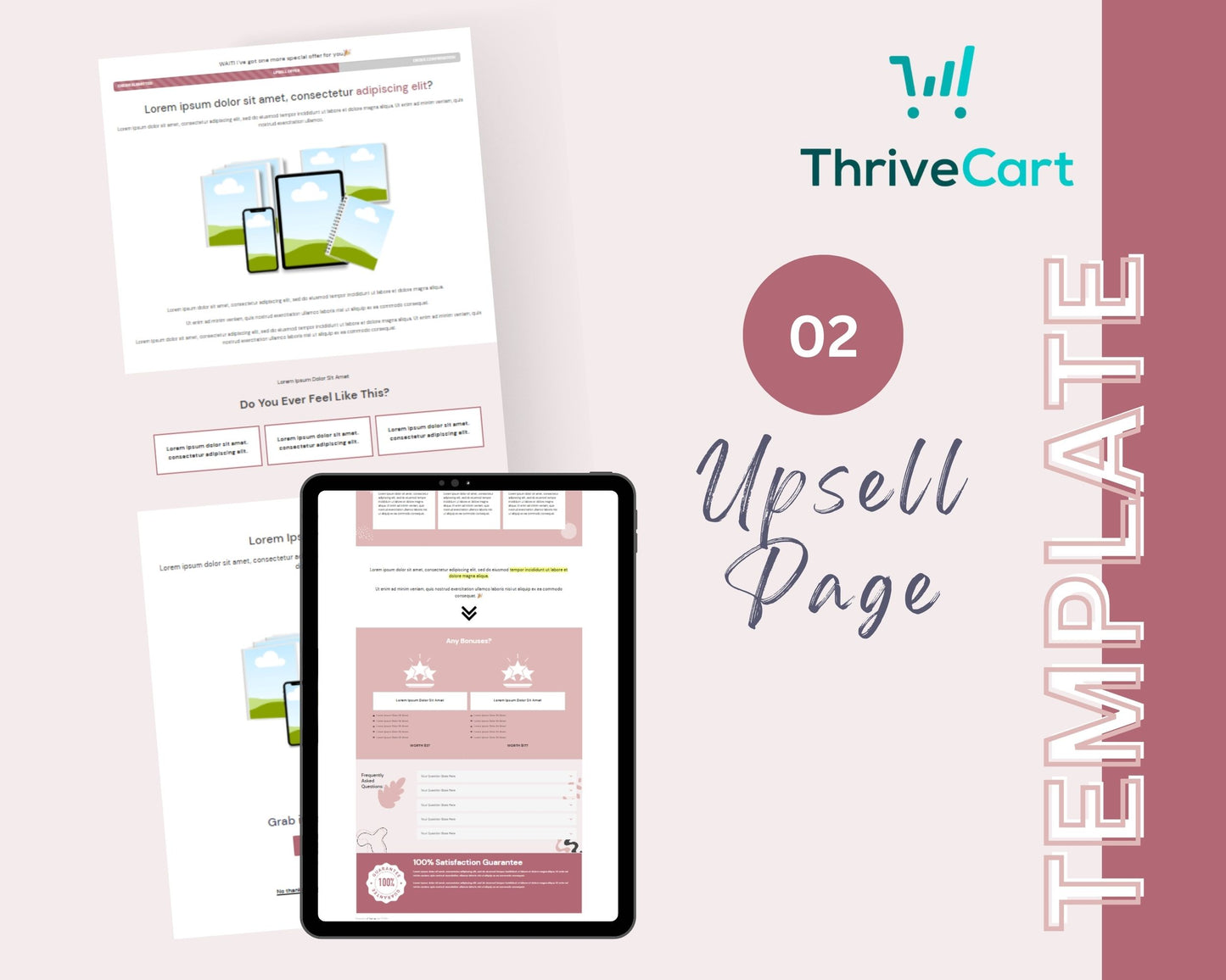 Rose Gold ThriveCart 4-Page Sales Funnel Template