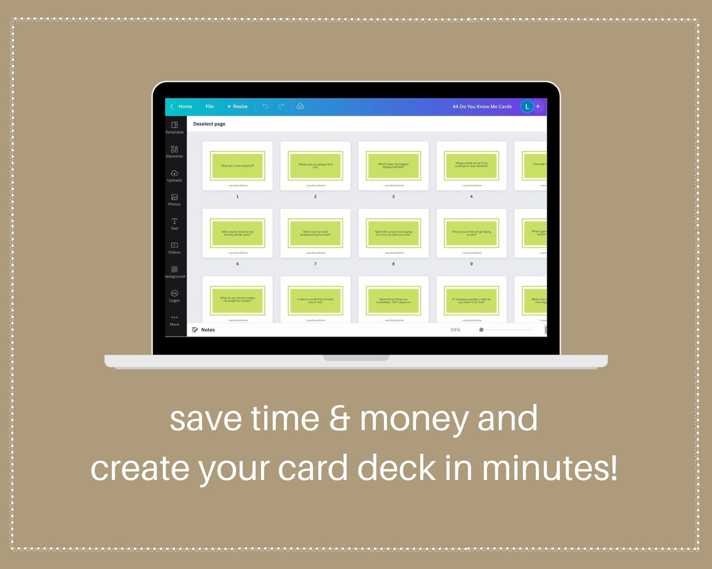 44 Do You Know Me Cards | Canva Inspirational Cards | Commercial Use