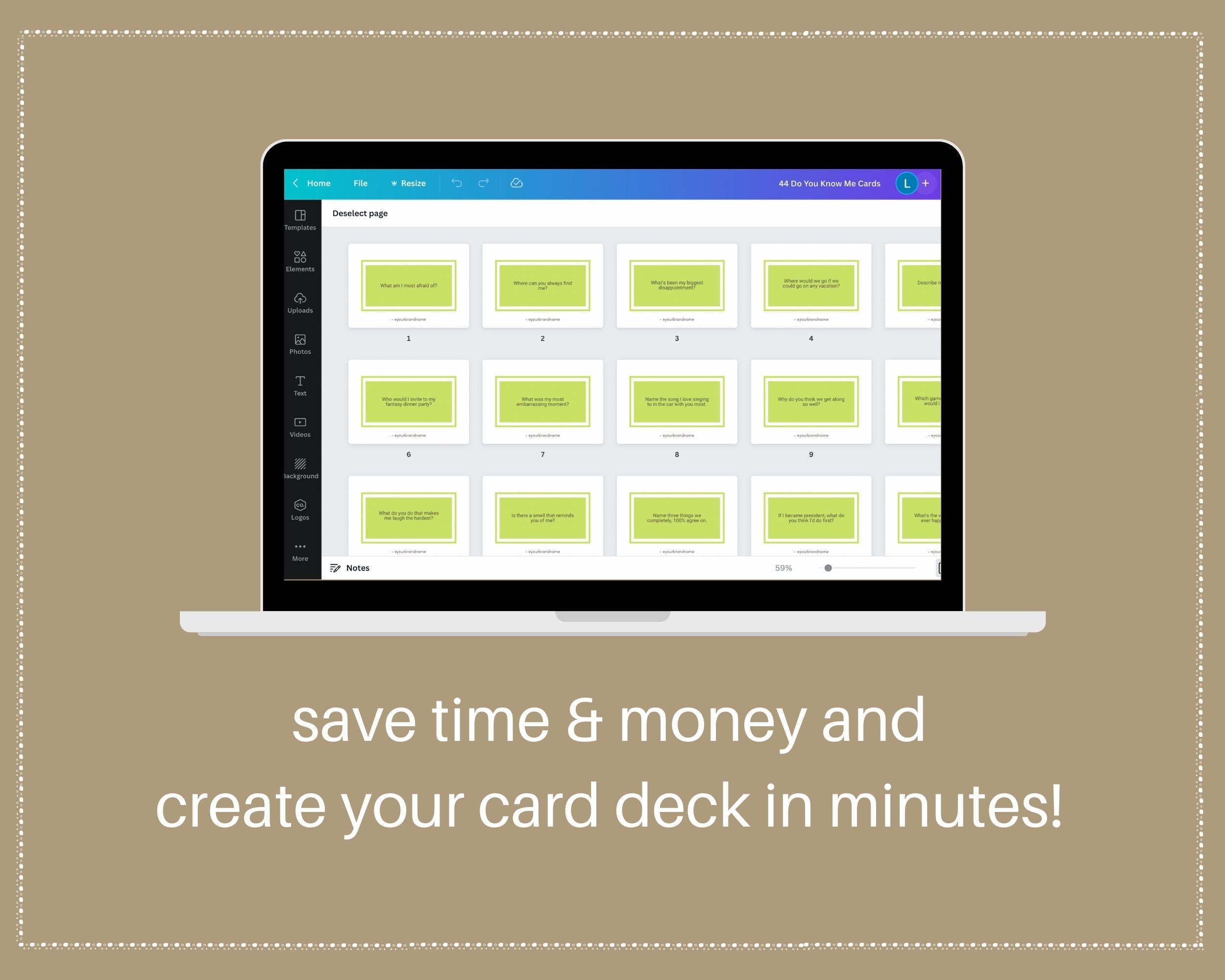 44 Do You Know Me Cards | Canva Inspirational Cards | Commercial Use