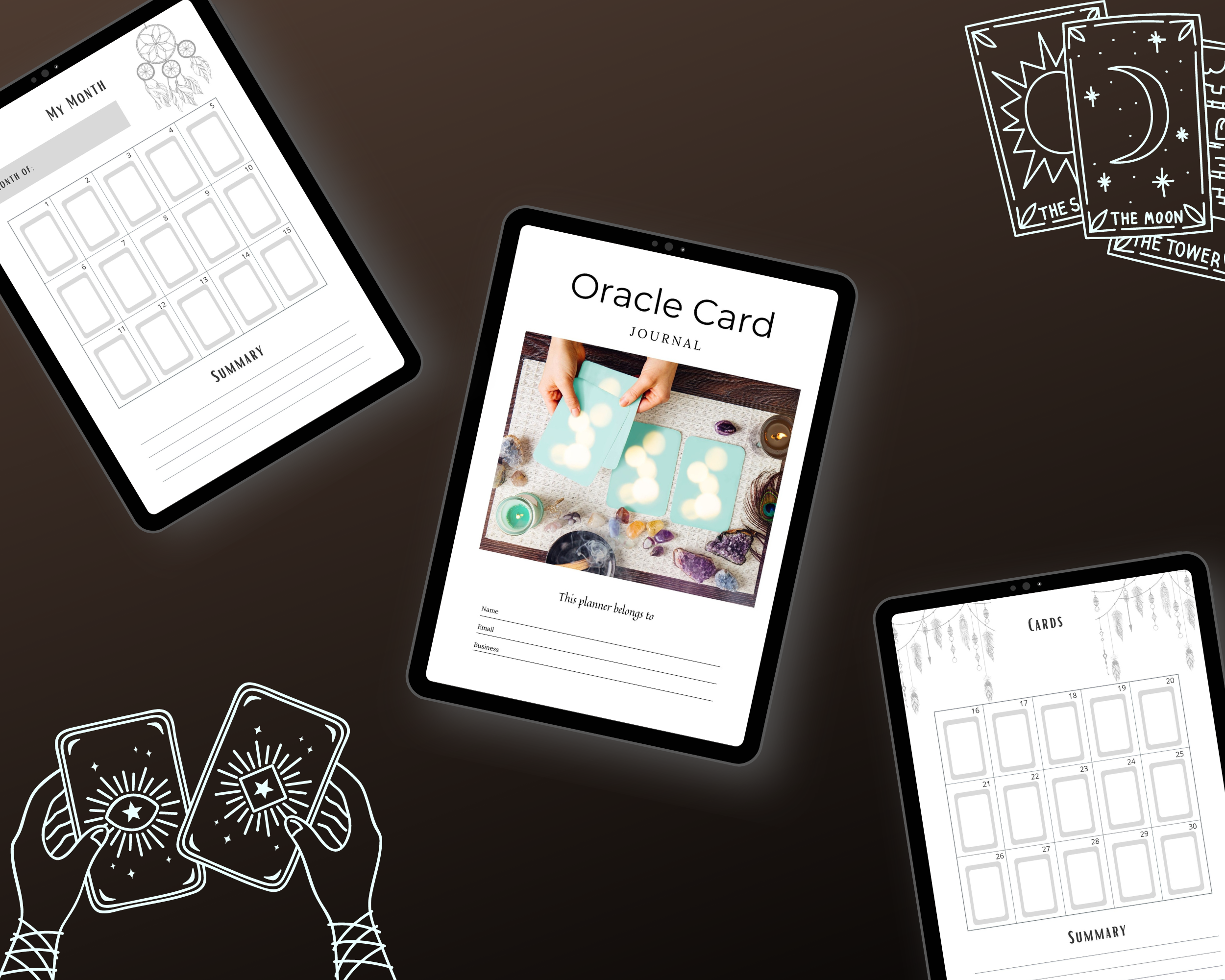 Editable Oracle Card Journal Templates in Canva | Commercial Use