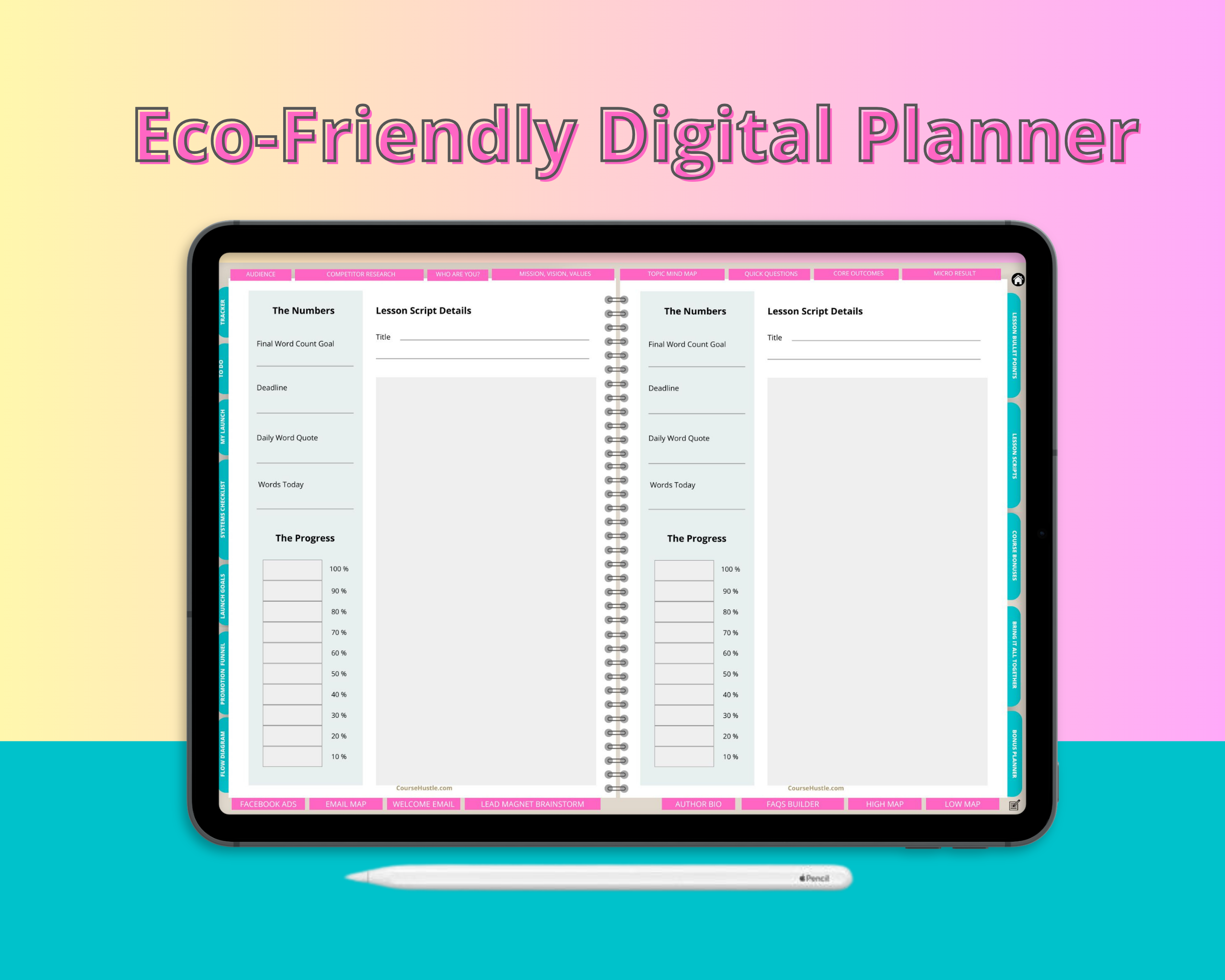 Signature Course Digital Workbook | Online Course Planner | Hyperlinked PDF | Suitable with Goodnotes & Notability