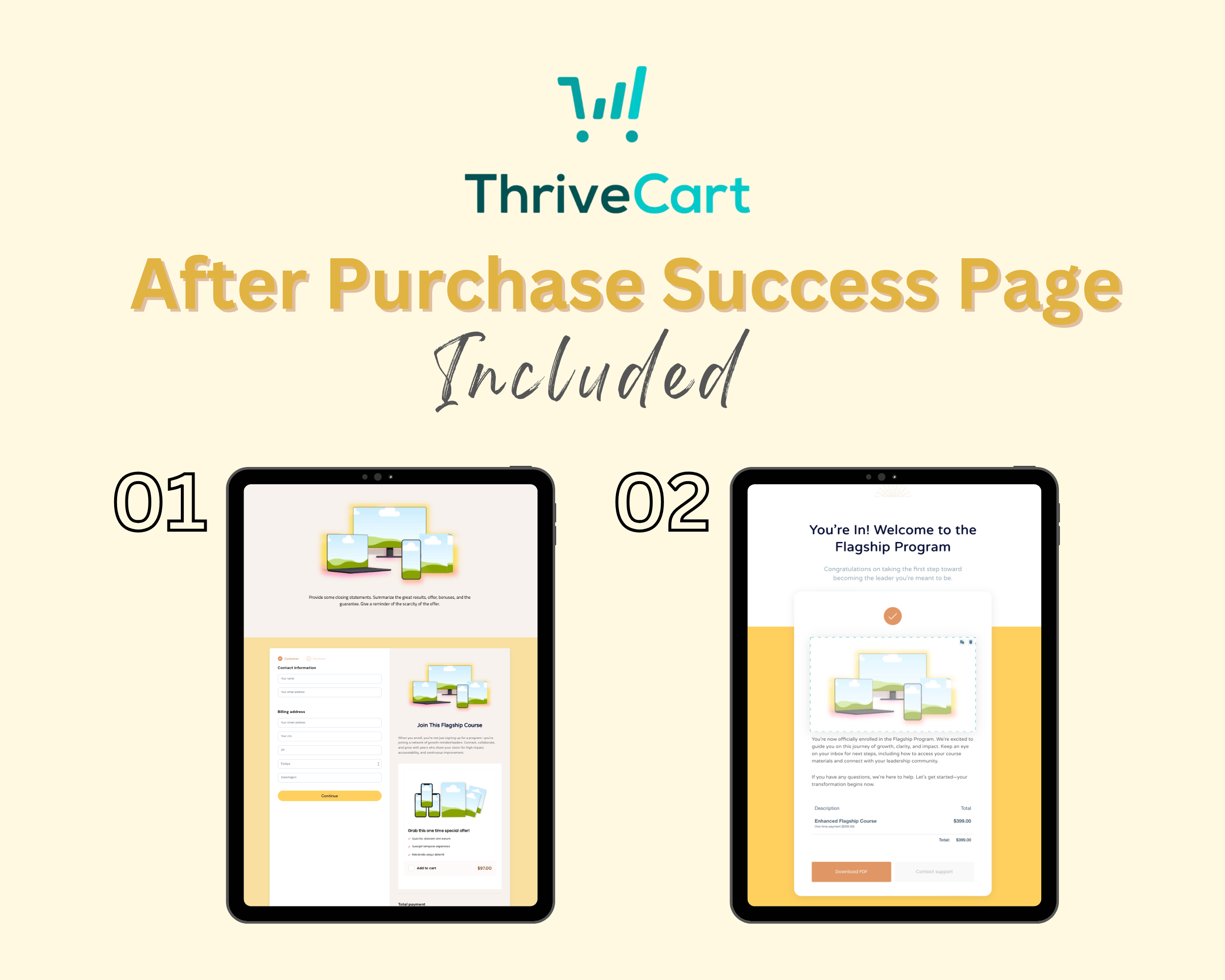 Flagship Course Sales Page Template in ThriveCart