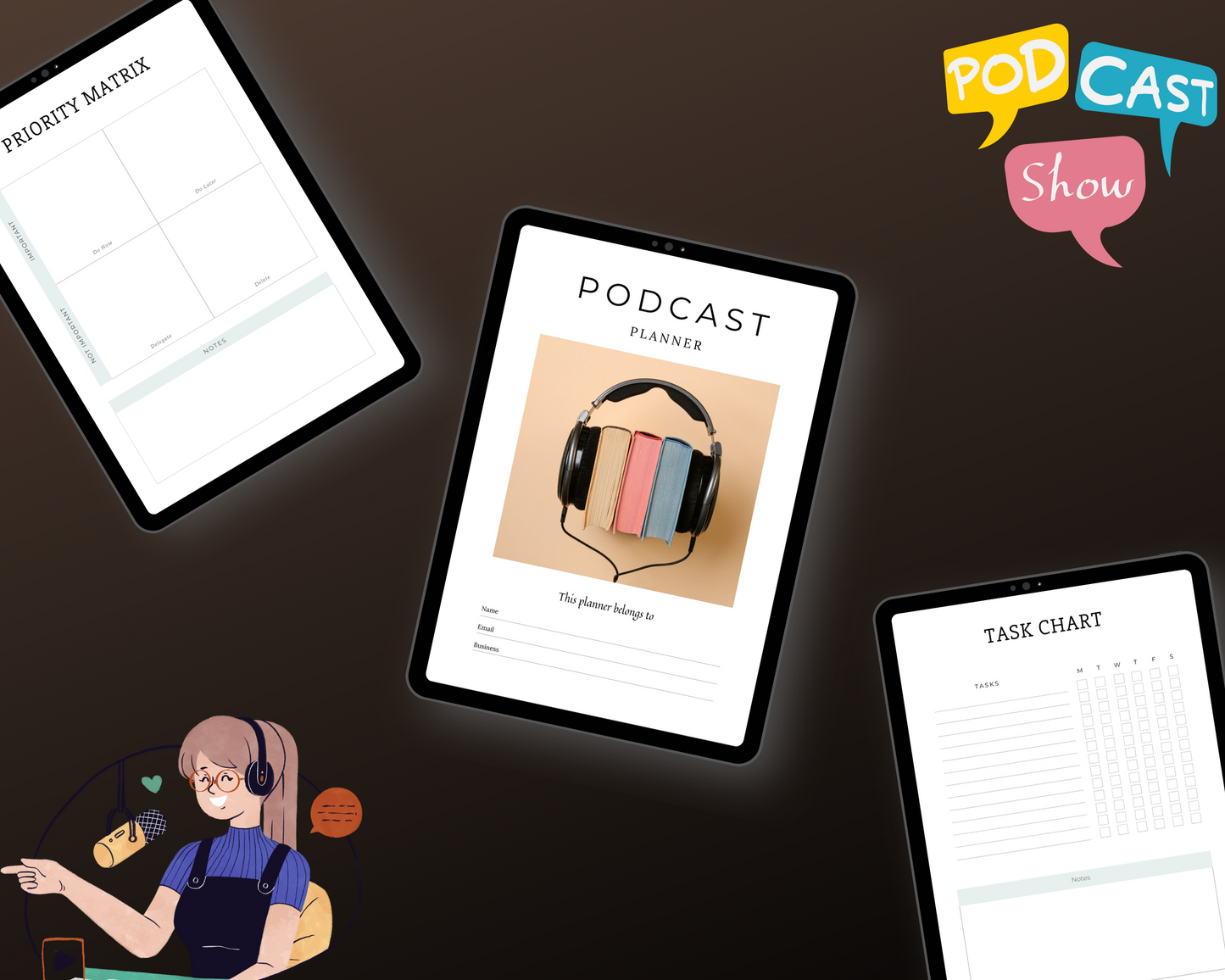 Editable Podcast Planner in Canva | Commercial Use