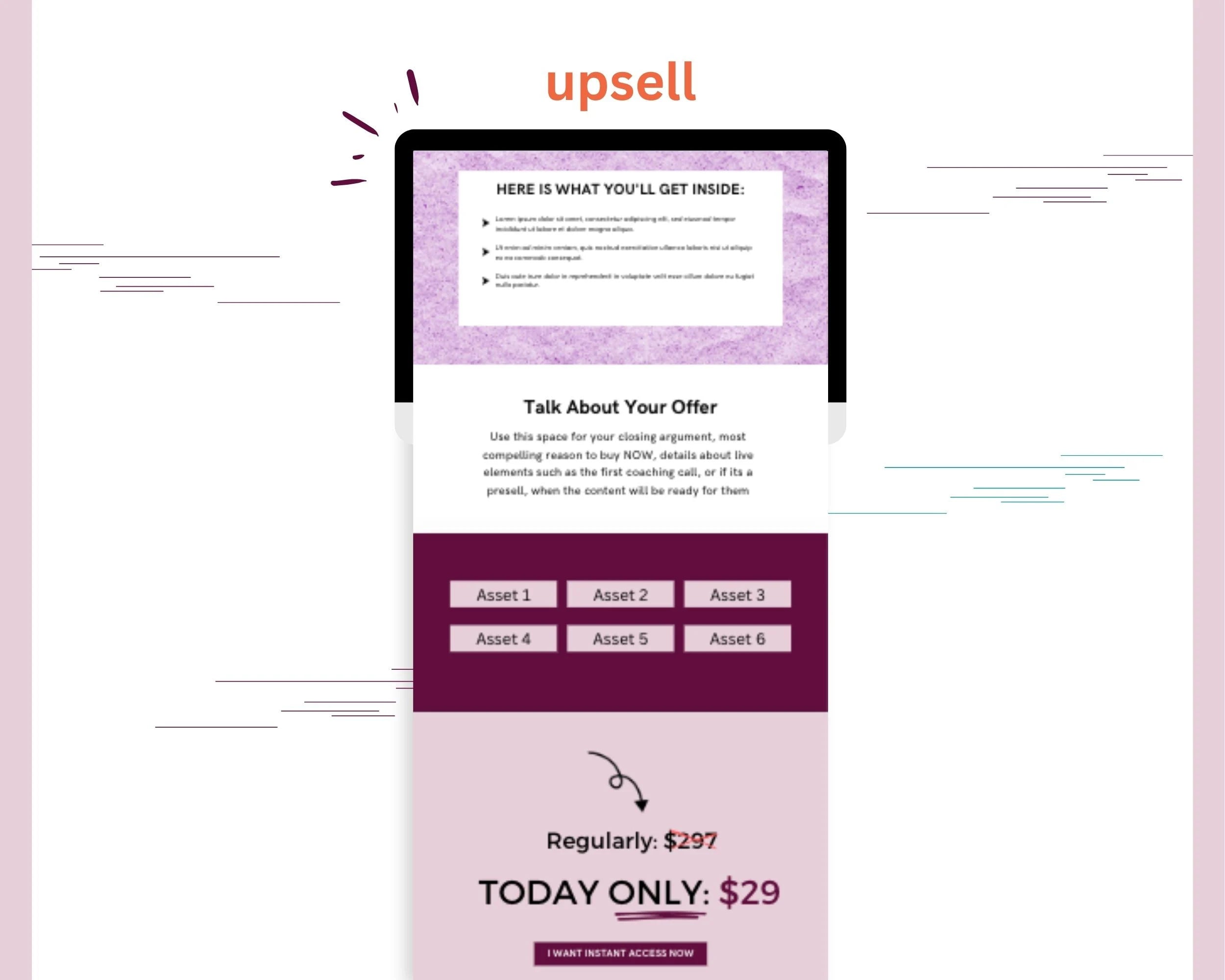 Purple Membership 2-Step Tripwire Sales Funnel in Canva
