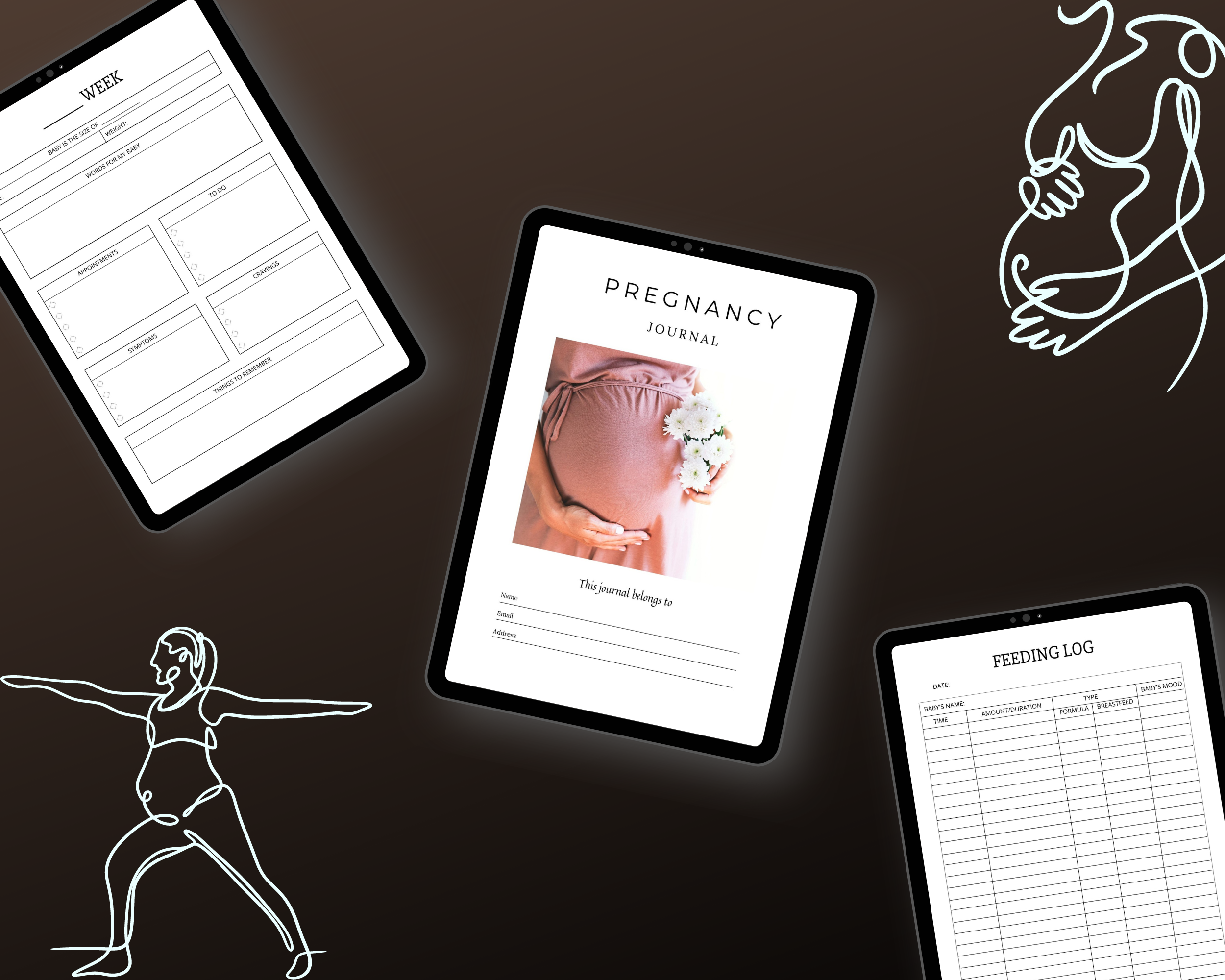 Editable Pregnancy Planner Templates in Canva | New Mom Planner Templates | Commercial Use