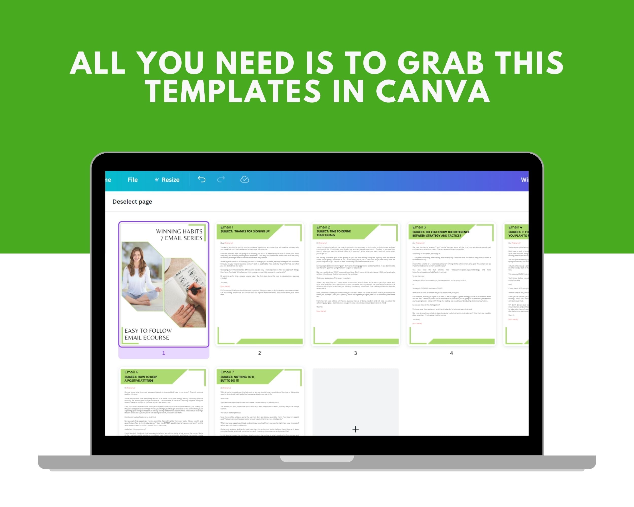 Editable Winning Habits Emails | Done-for-You eCourse | Rebrandable Newsletter
