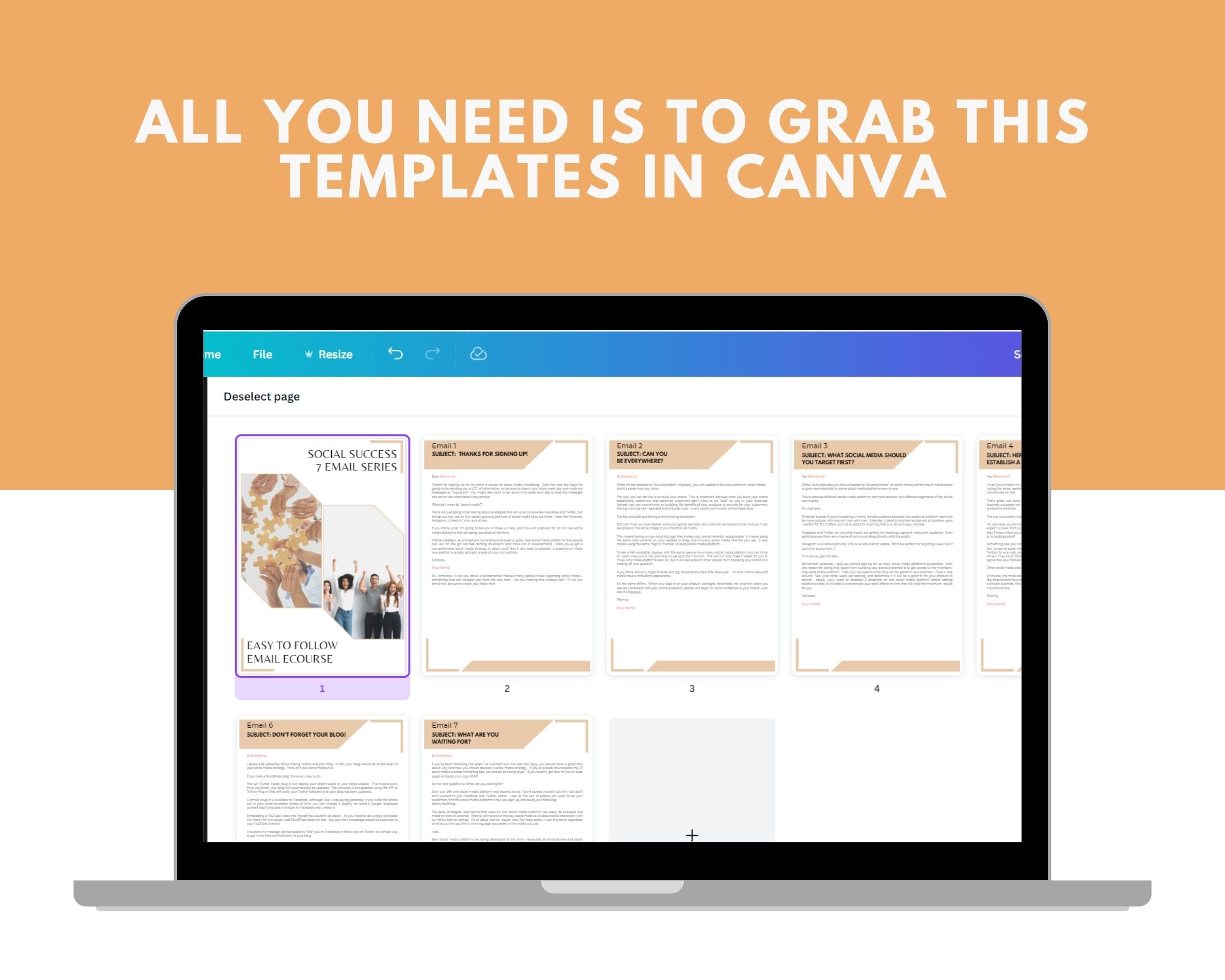 Editable Social Success Emails | Done-for-You eCourse