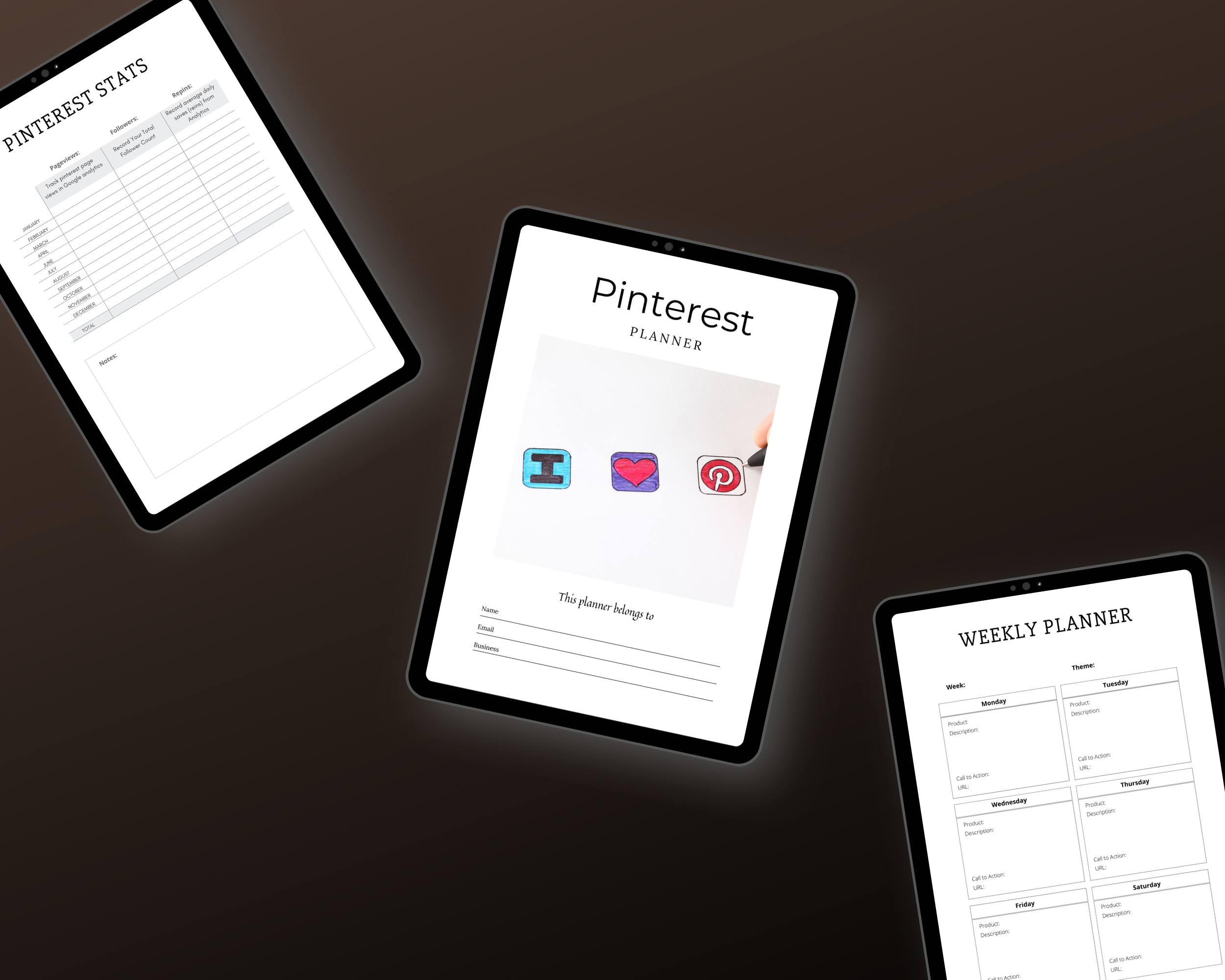 Editable Pinterest Planner Template in Canva | Commercial Use