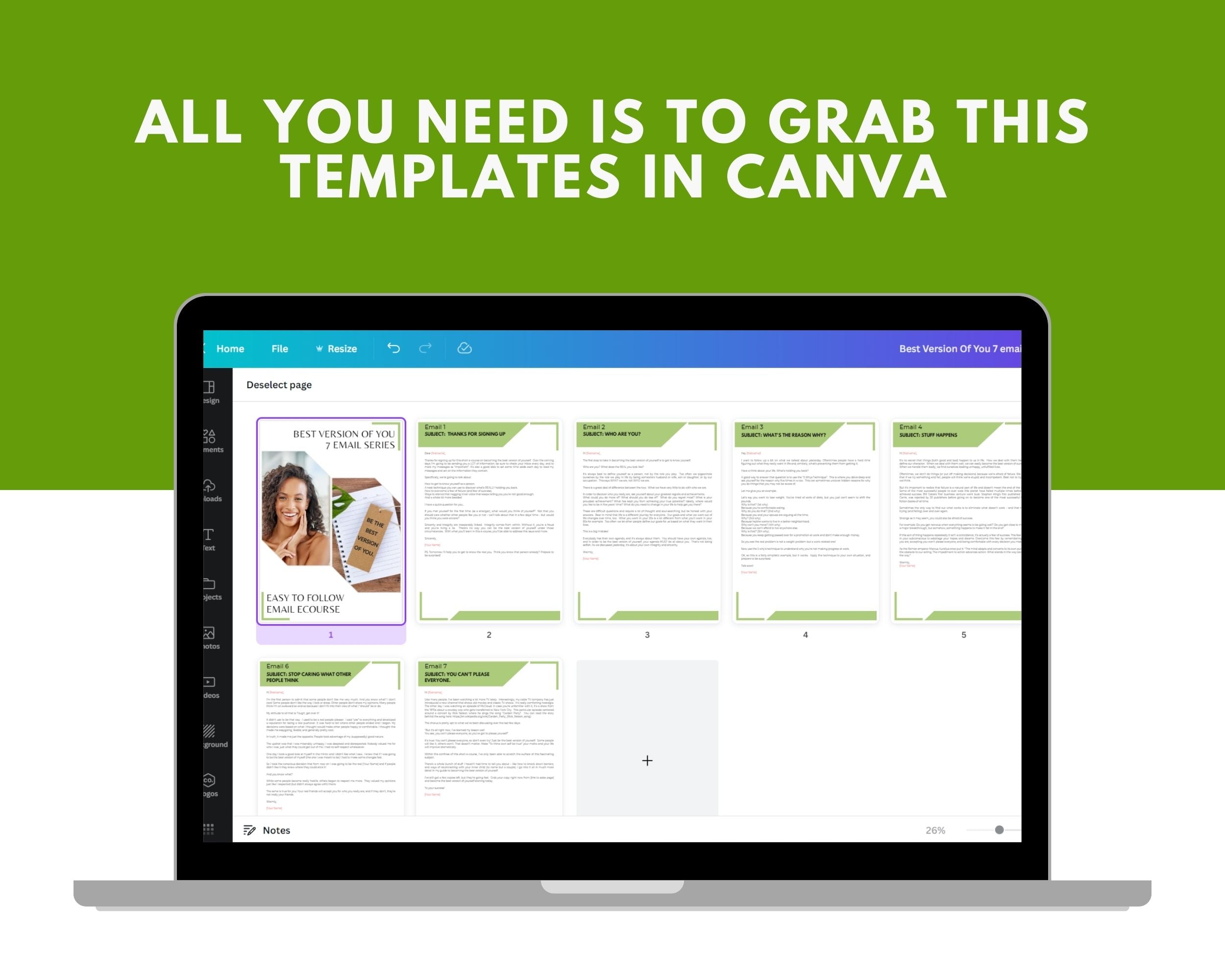 Editable Best Version Of You Emails | Email eCourse Template