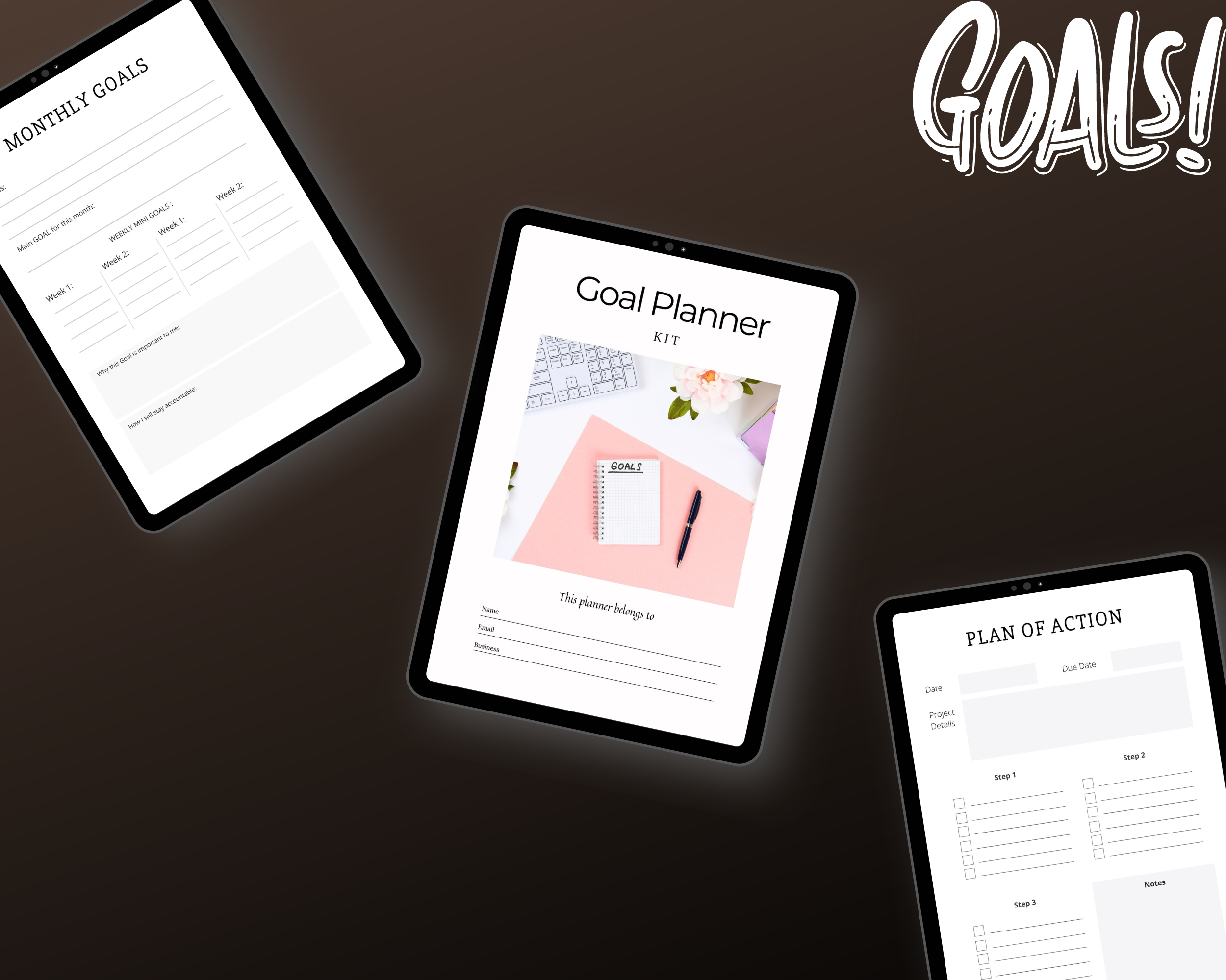 Editable Goal Planner in Canva | Commercial Use