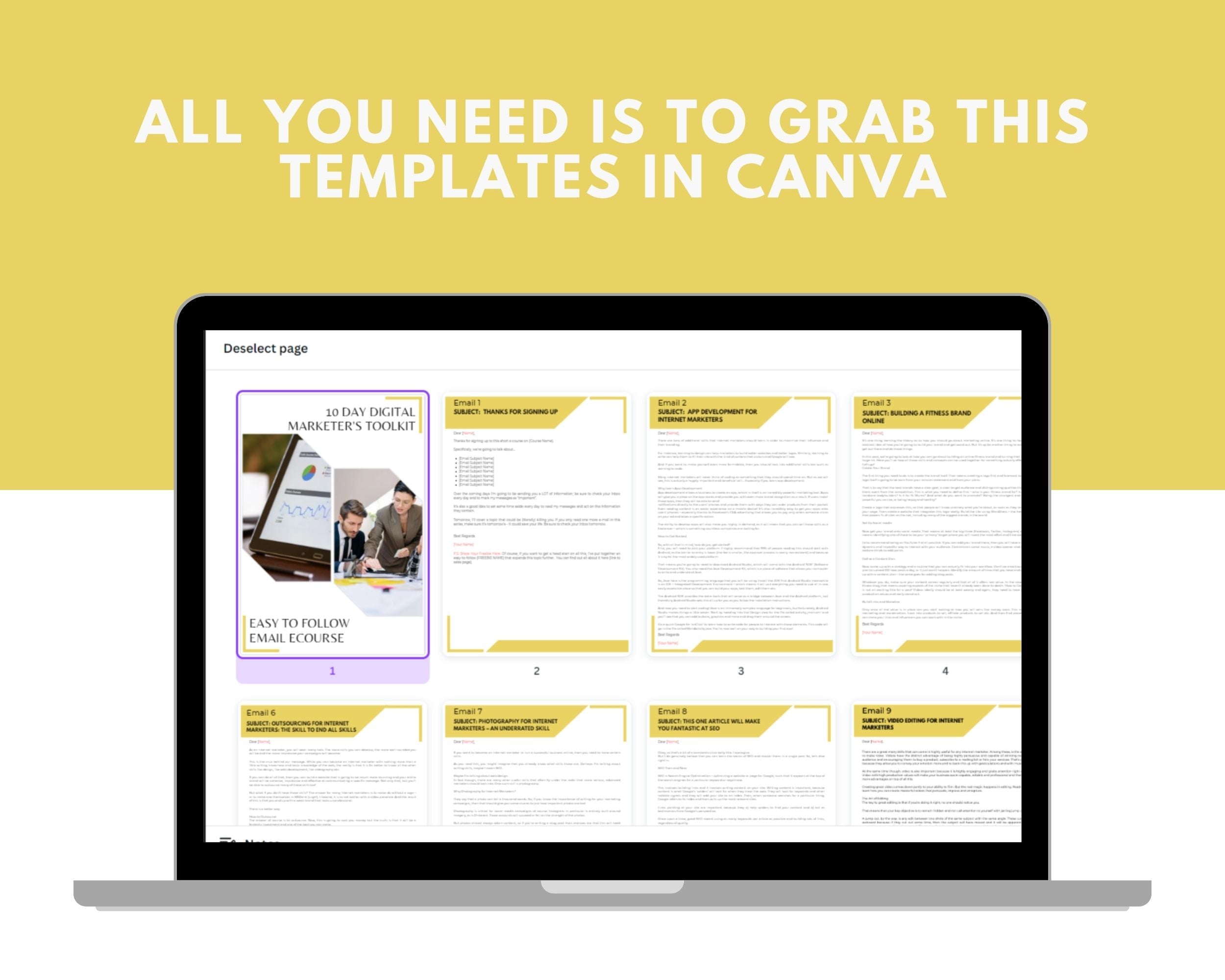 Editable 10 Day Digital Marketers Toolkit Emails | Rebrandable Newsletter