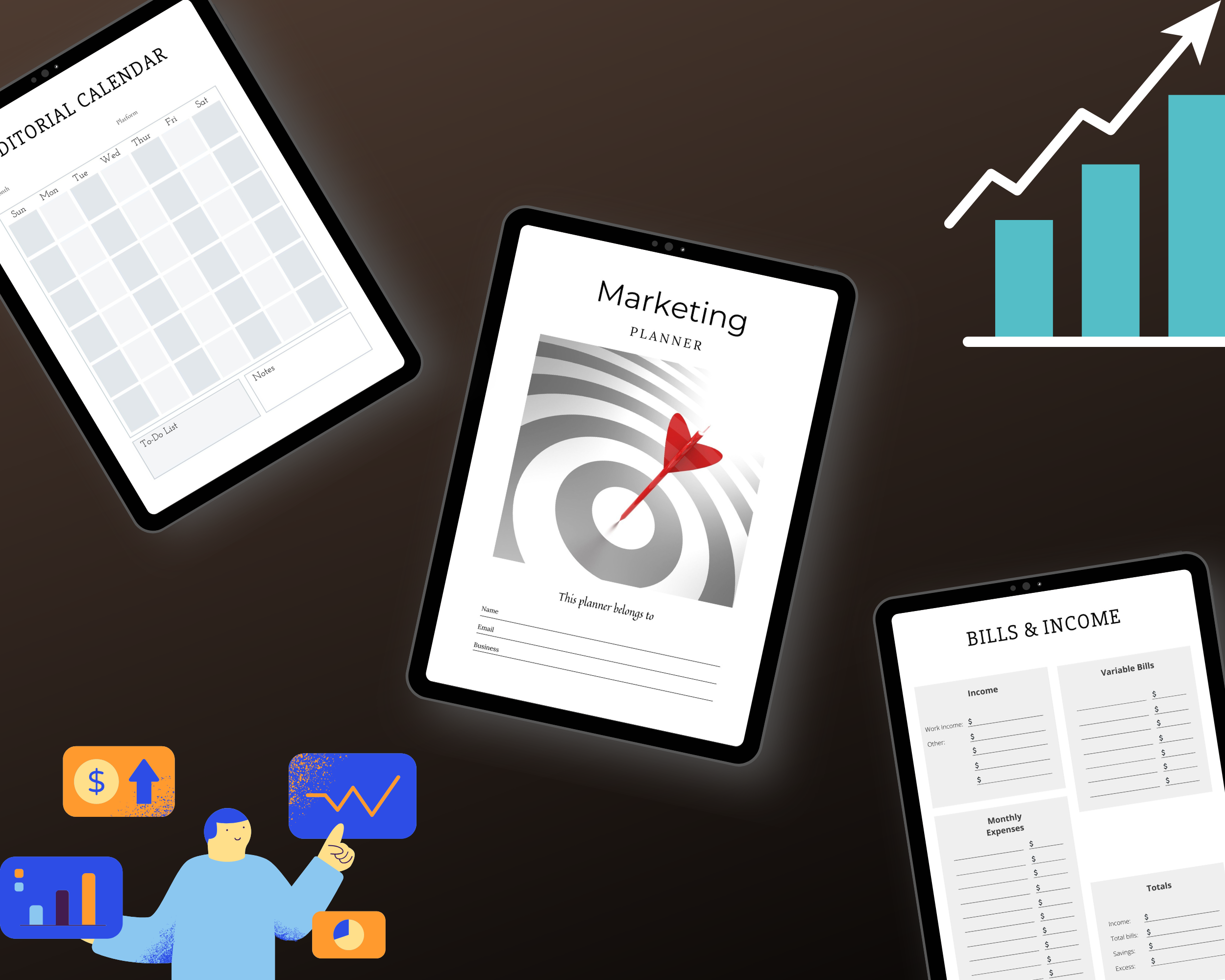 Editable Marketing Planner Templates in Canva | Commercial Use