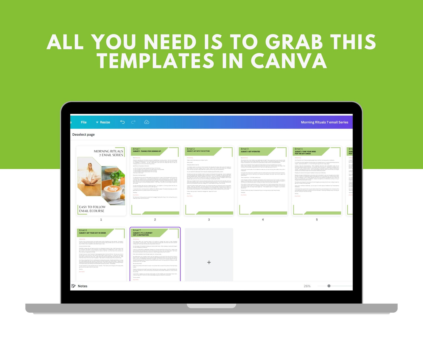 Morning Rituals 7 Emails | Email eCourse Template