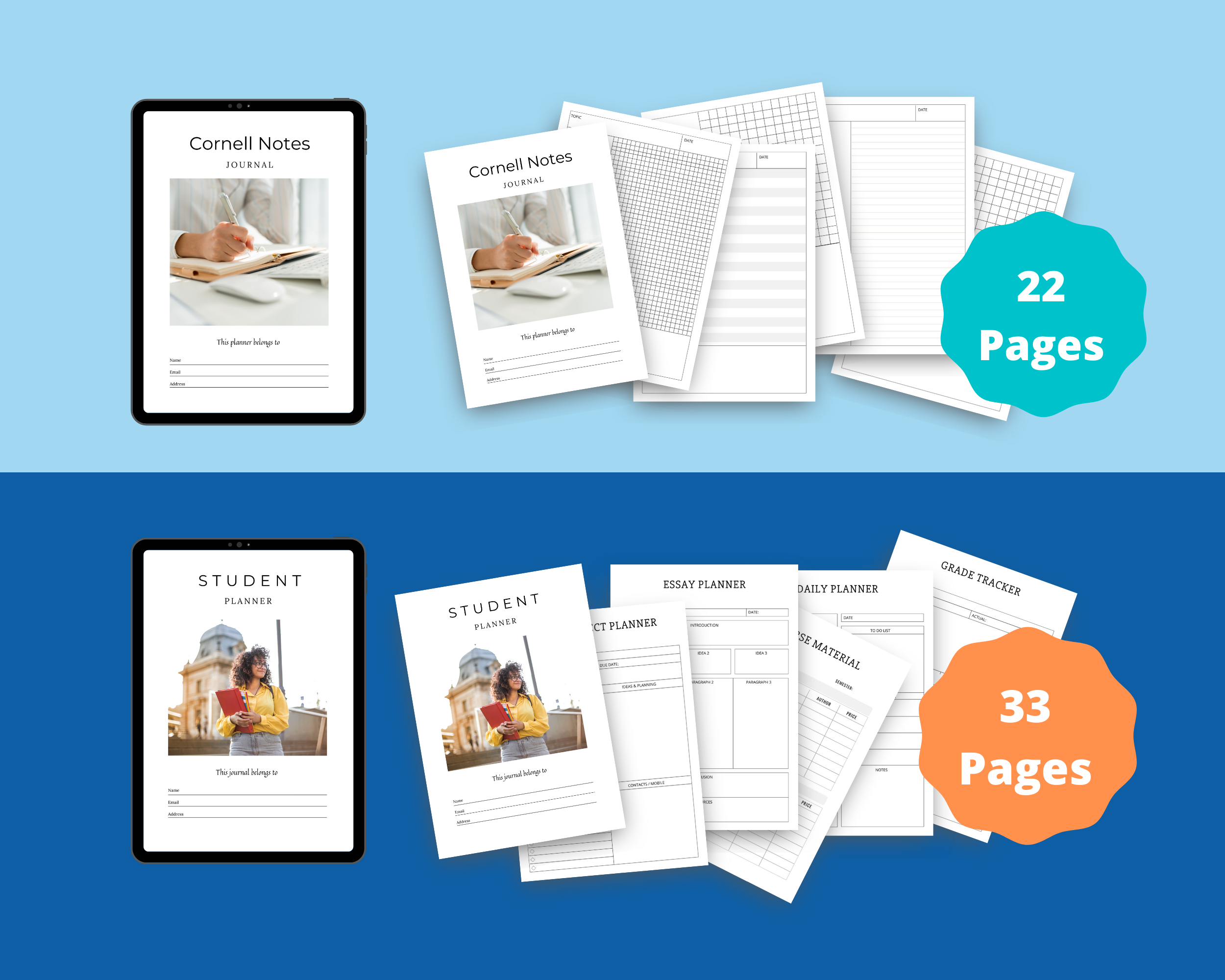 BUNDLE of 9 Academic Planner in Canva | Customizable | Editable Canva Templates | Commercial Use | Academic Planners