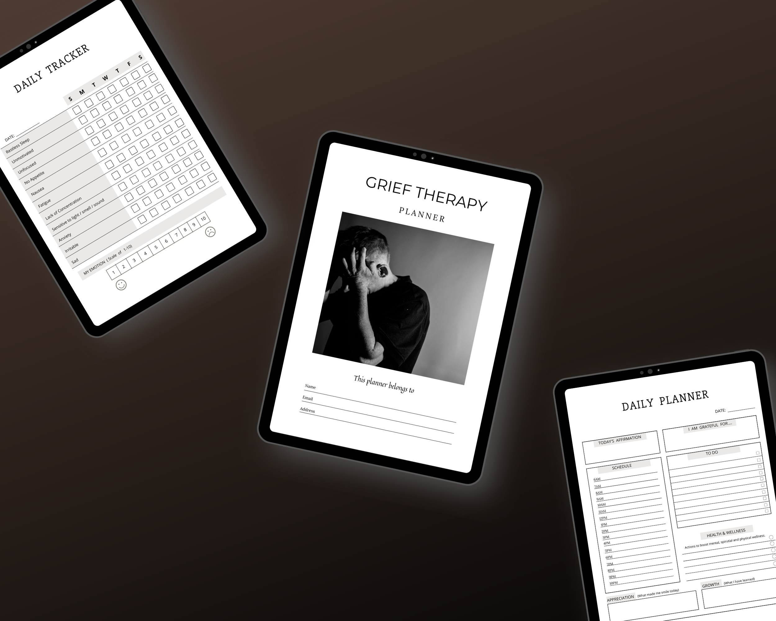 Editable Grief Therapy Planner in Canva | Commercial Use