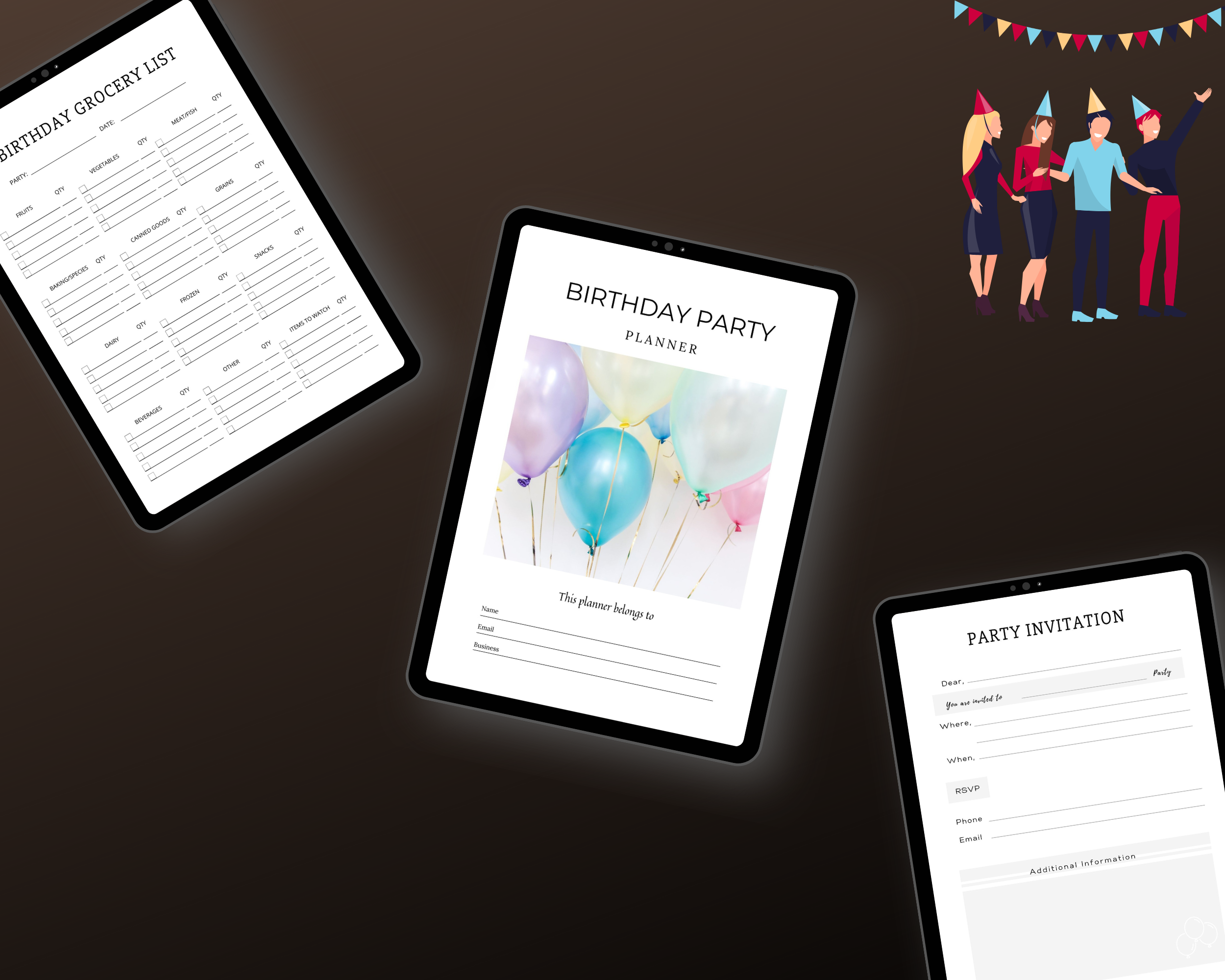 Editable Birthday Planner in Canva | Canva Template Pack | Birthday Party Planner Canva | Commercial Use