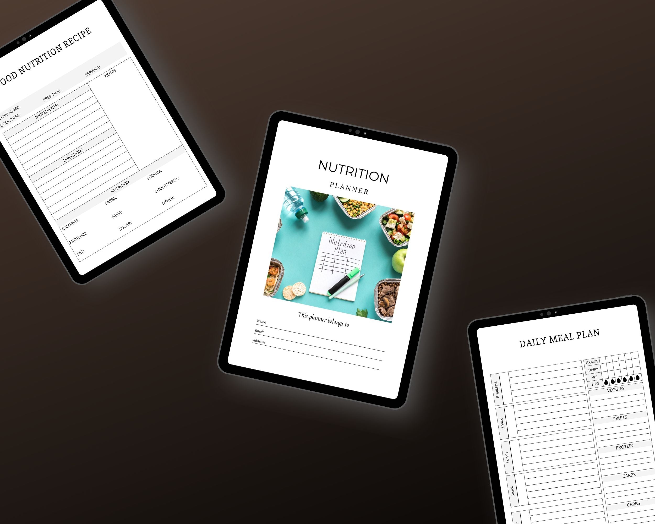Nutrition Planner in Canva | Canva Template Pack | Nutrition Journal Template | Commercial Use