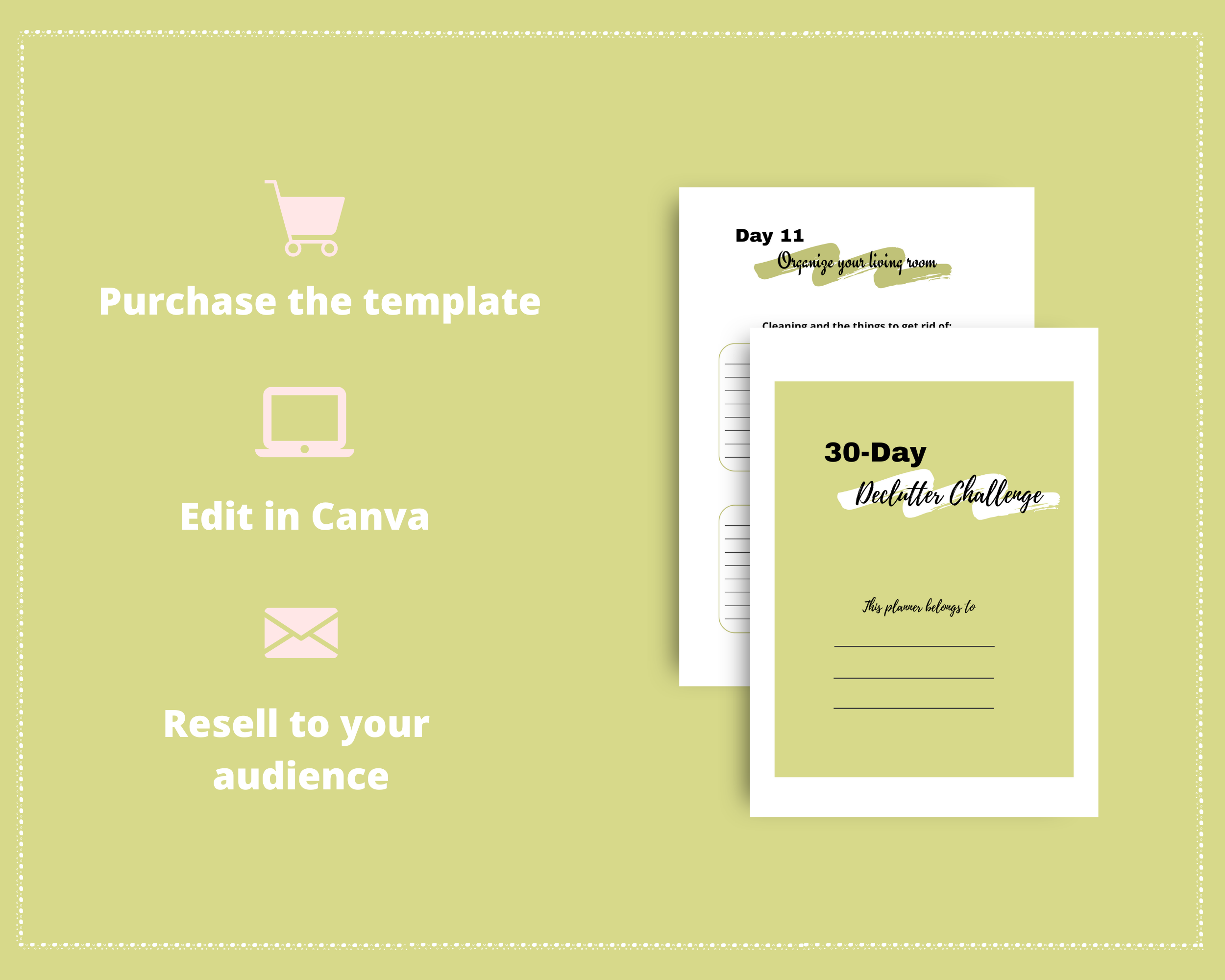 30-Day Declutter Challenge | Editable Canva Template A4 Size