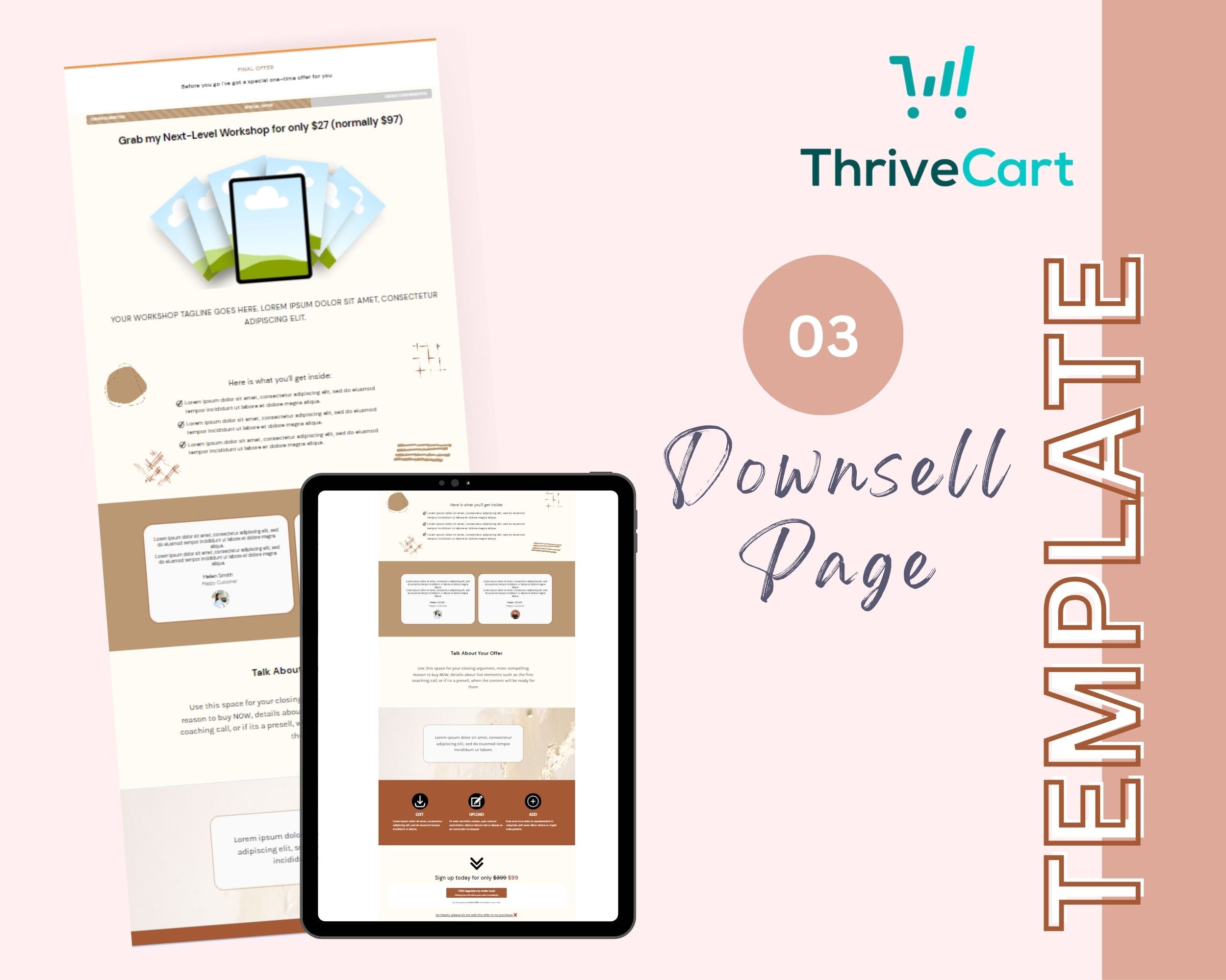 Boho ThriveCart 4-Page Sales Funnel Template