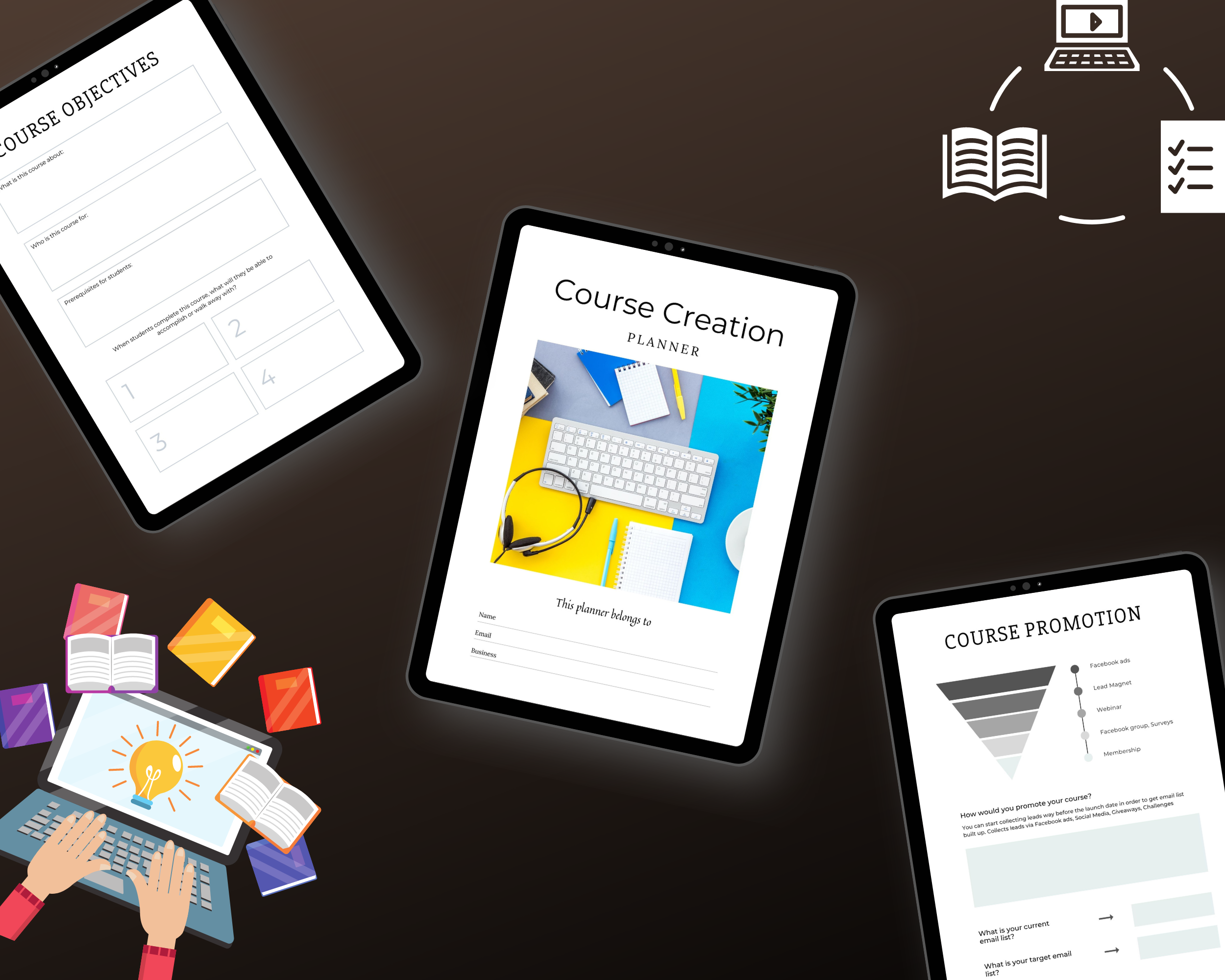 Editable Course Creation Planner in Canva | Commercial Use