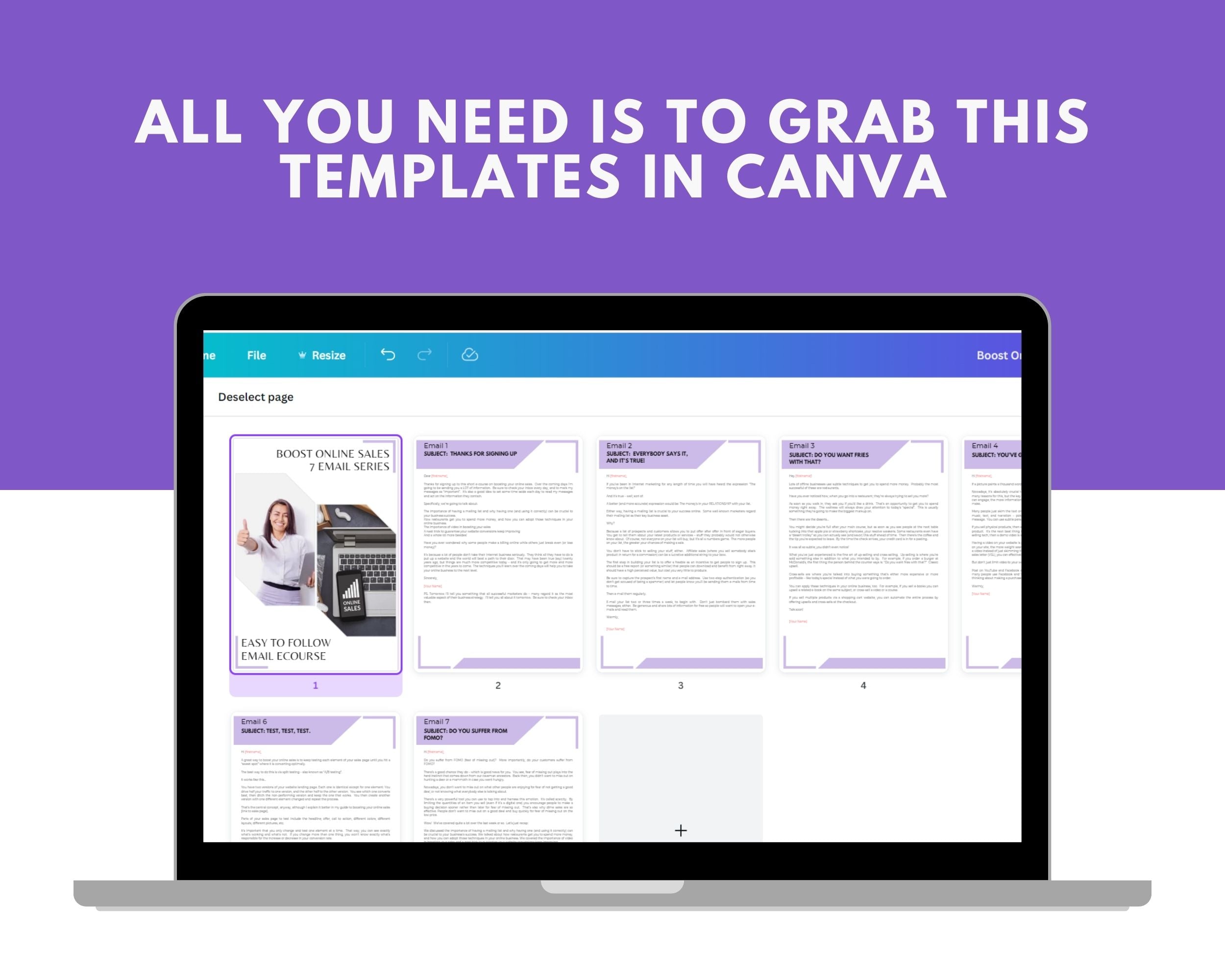 Editable Boost Online Sales Emails | Done-for-You eCourse | Rebrandable Newsletter