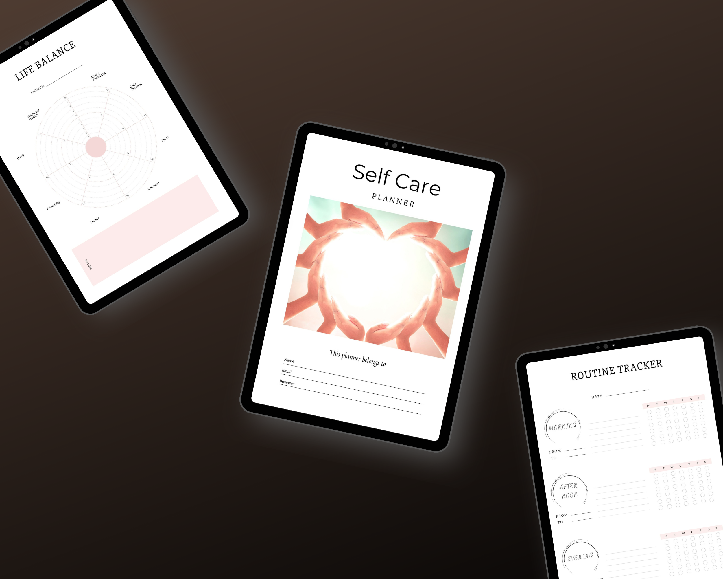 Editable Self Care Planner in Canva | Commercial Use