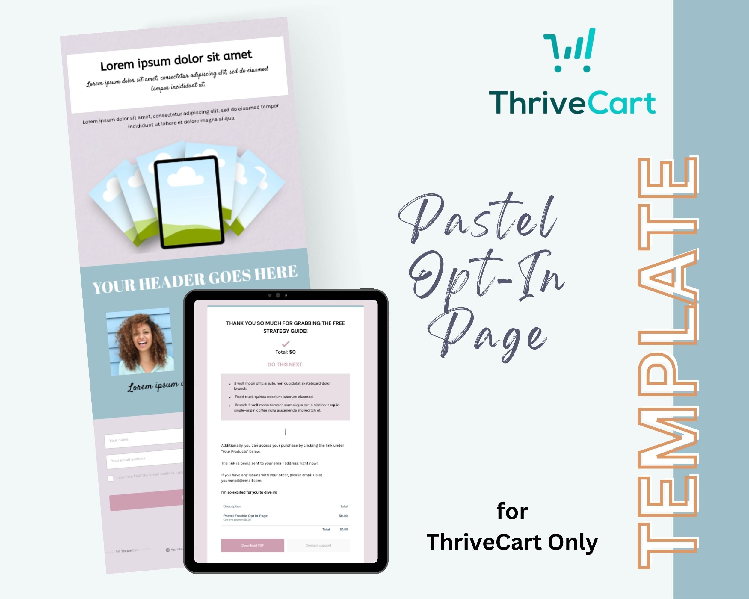 Pastel ThriveCart Opt-In Page Template