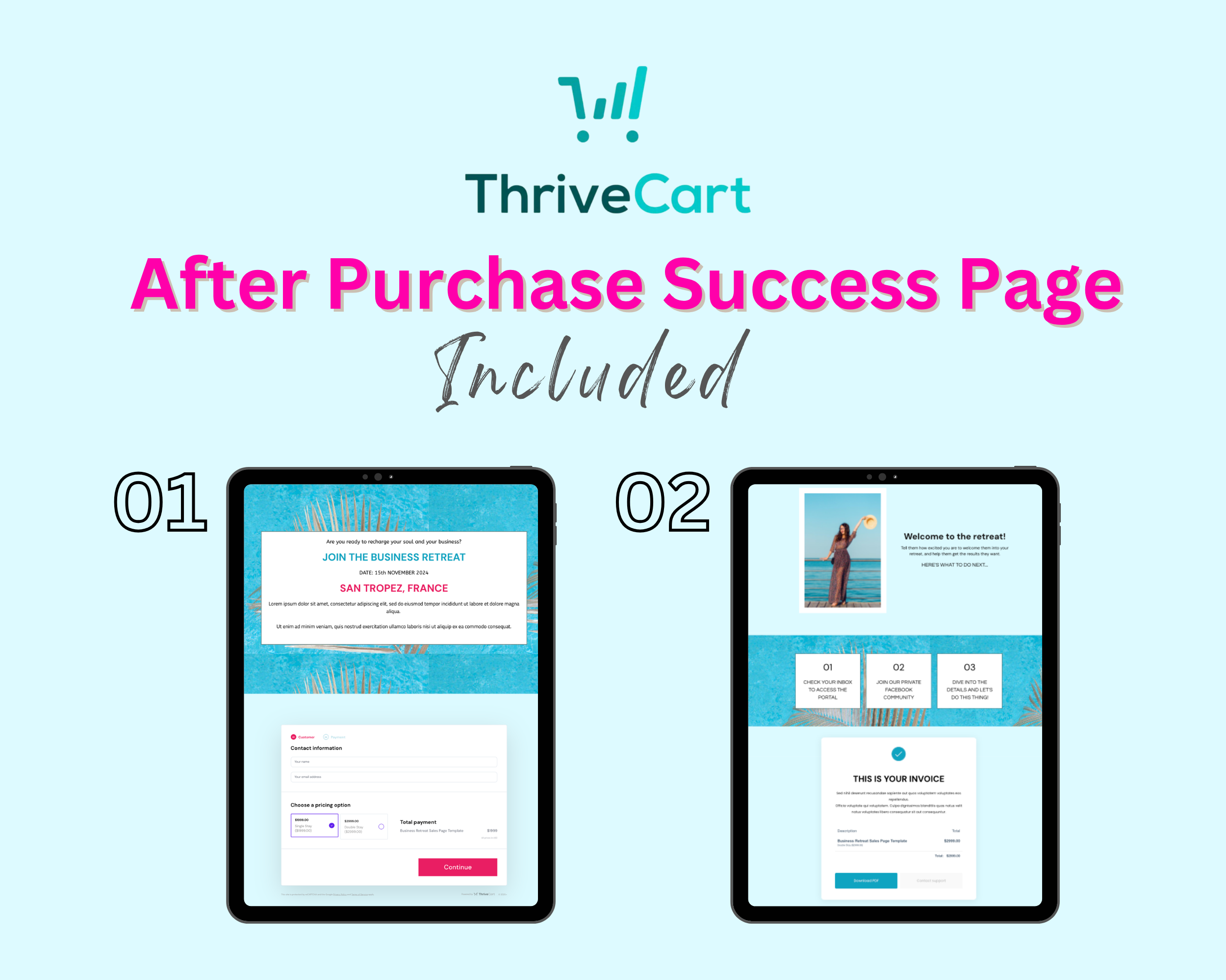 Business Retreat Sales Page Template in ThriveCart