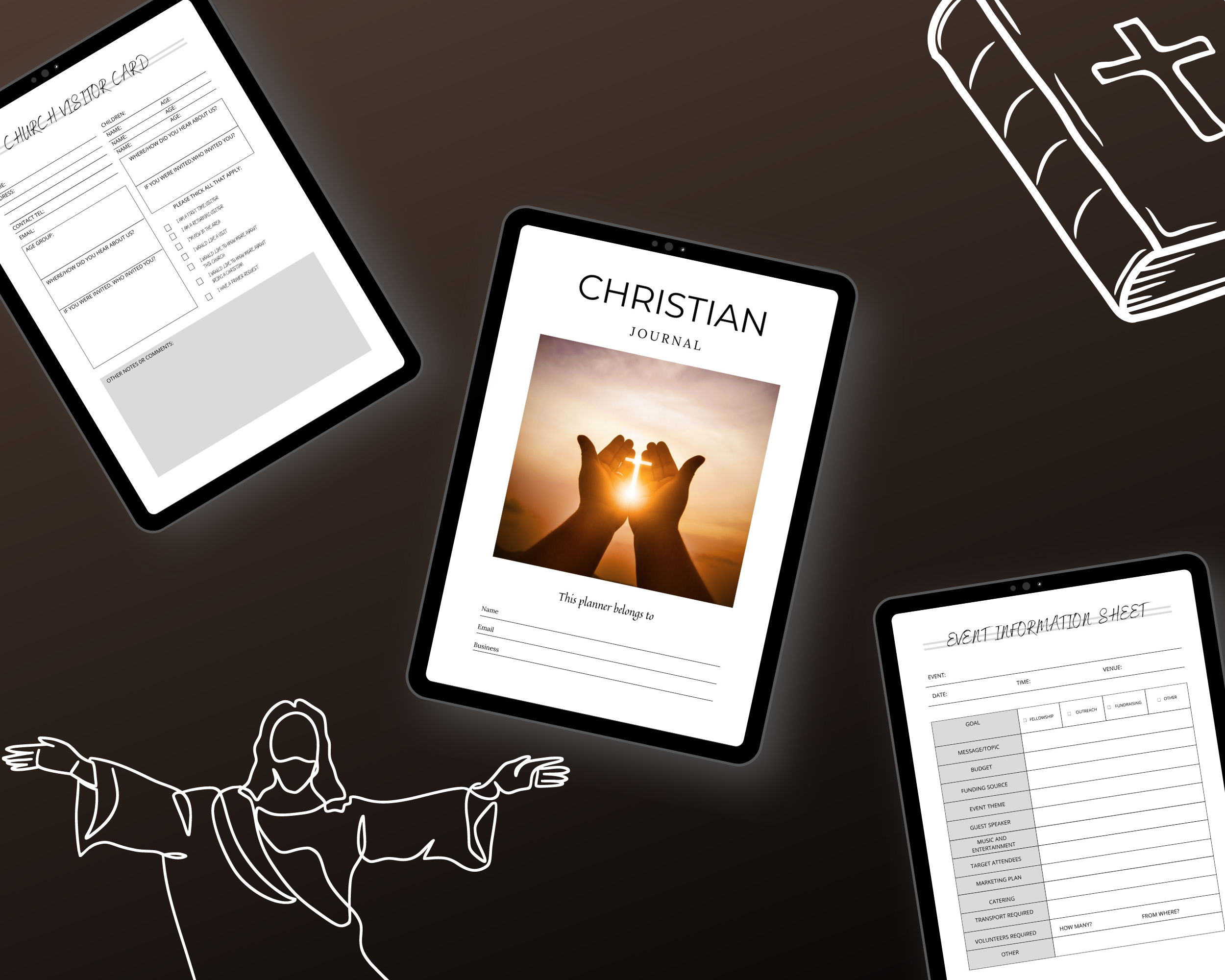 Editable Christian Planner in Canva | Commercial Use