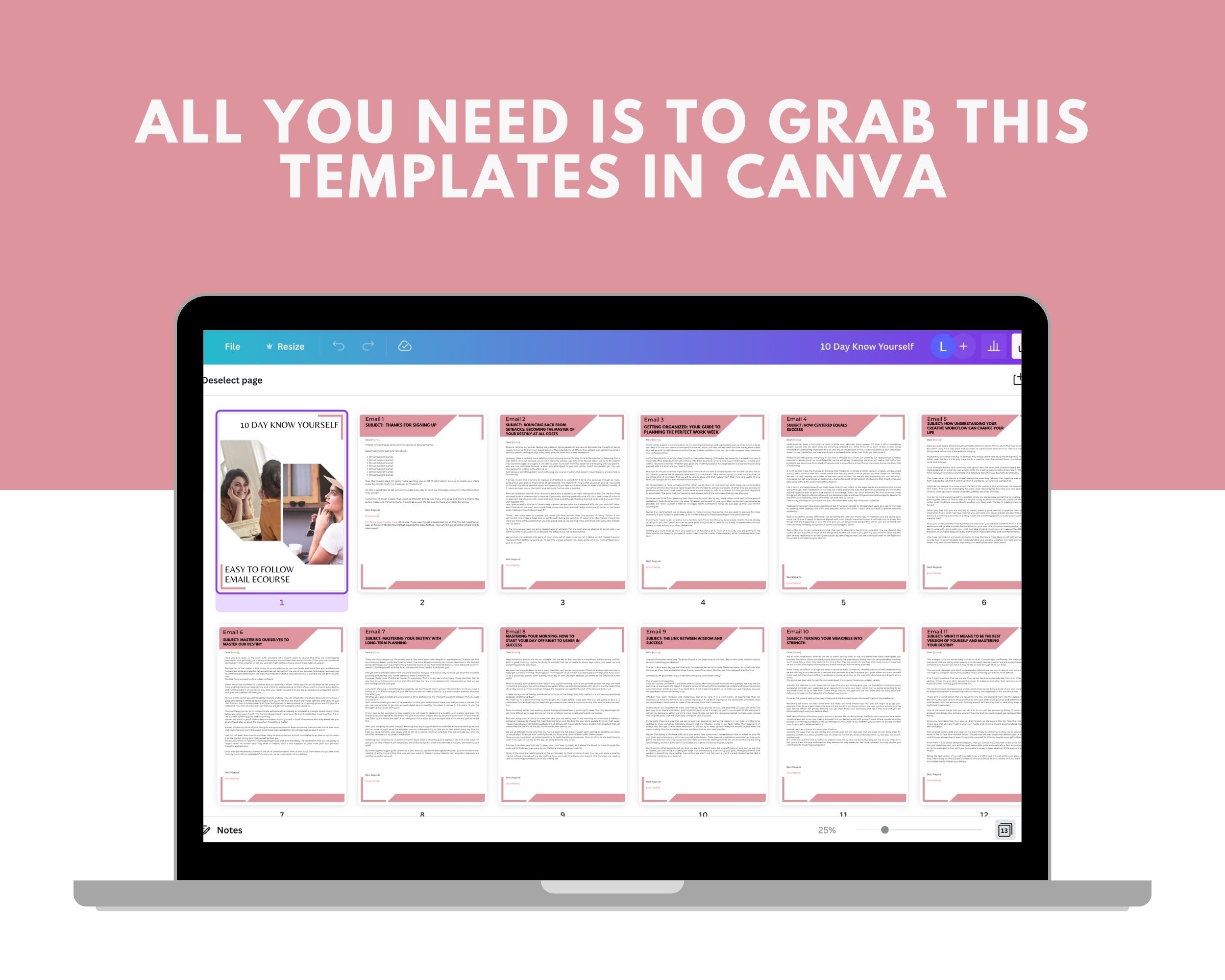Editable 10 Day Know Yourself Emails | Rebrandable Done-for-You eCourse