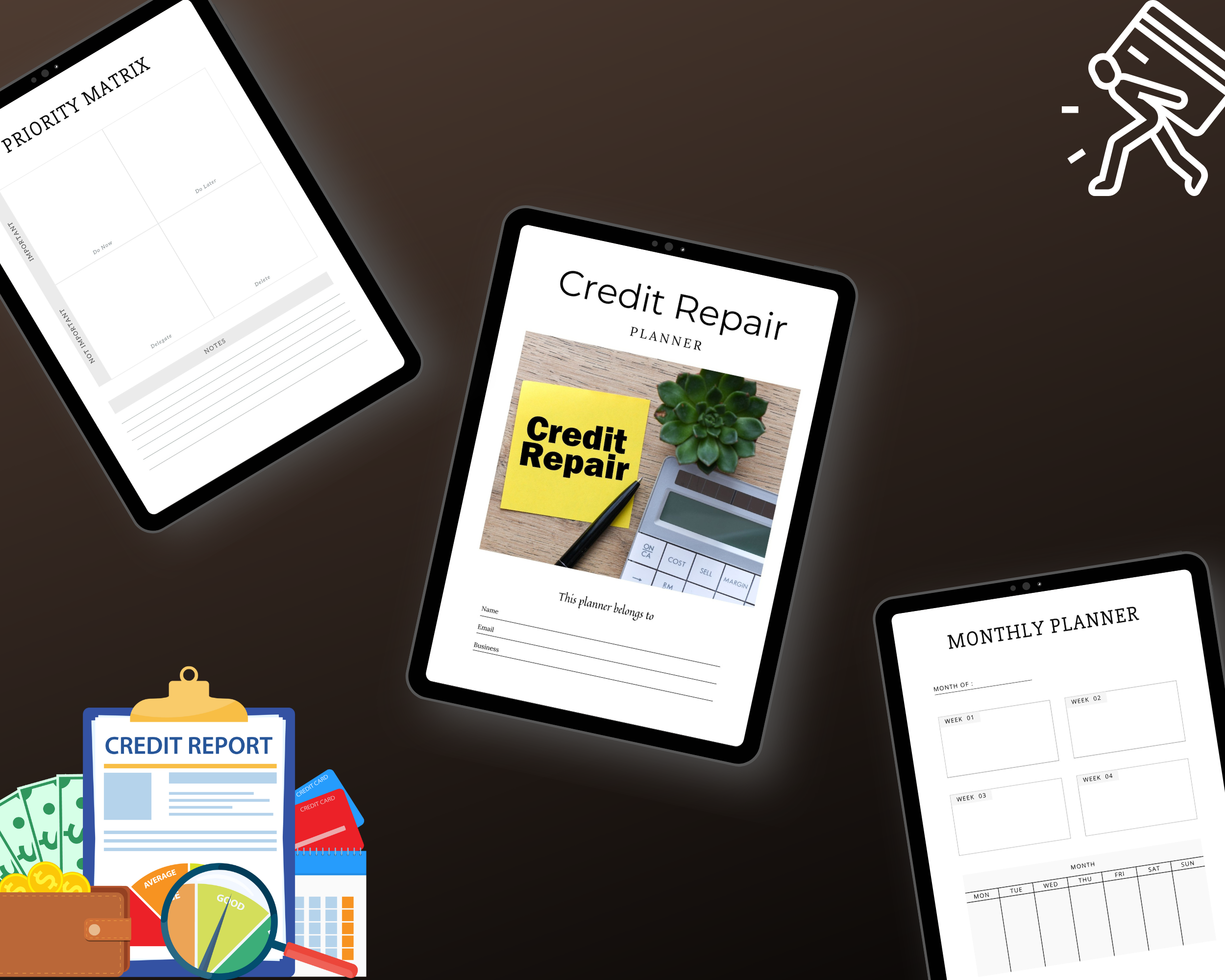 Editable Credit Repair Planner in Canva | Commercial Use