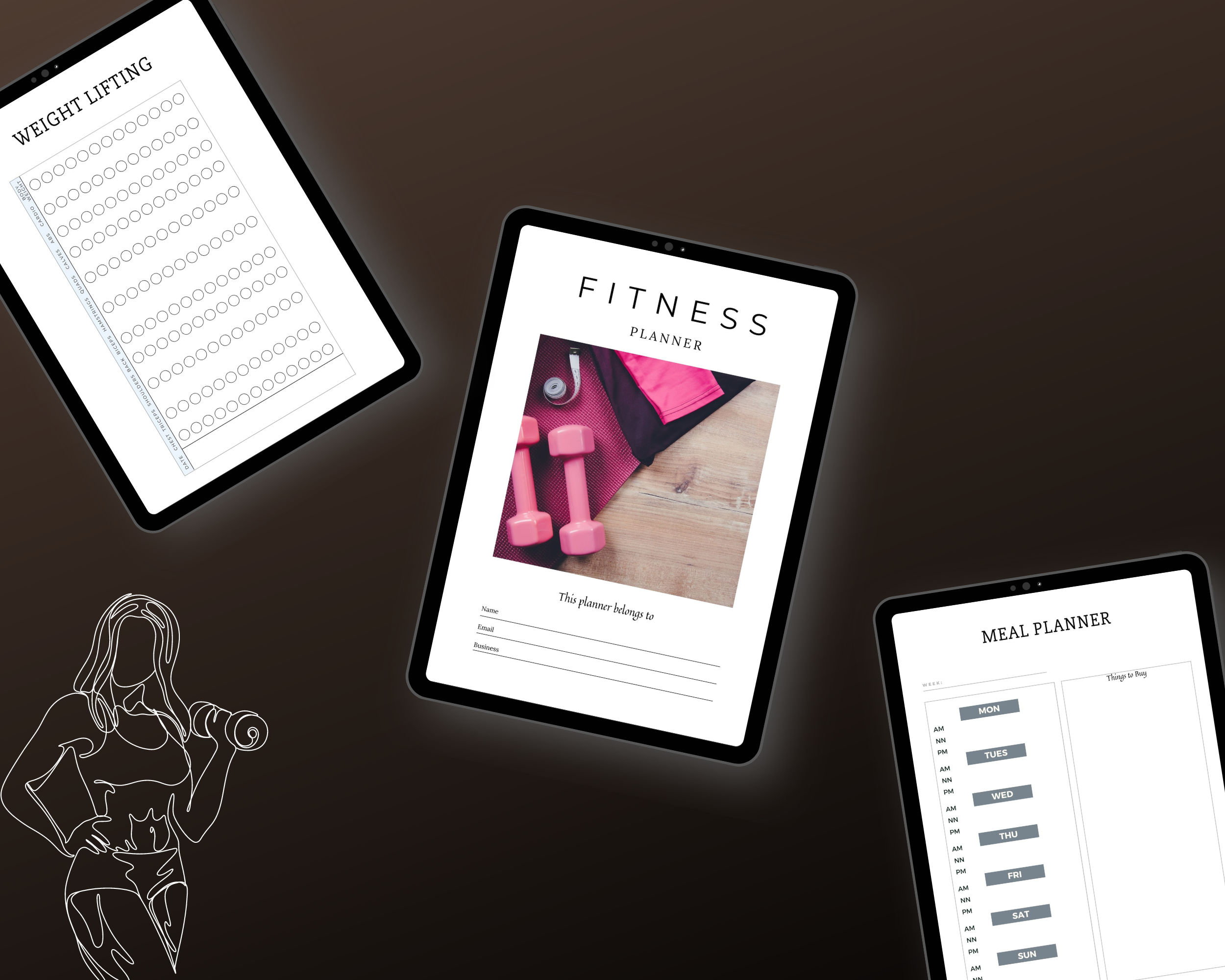 Editable Fitness Planner in Canva | Commercial Use