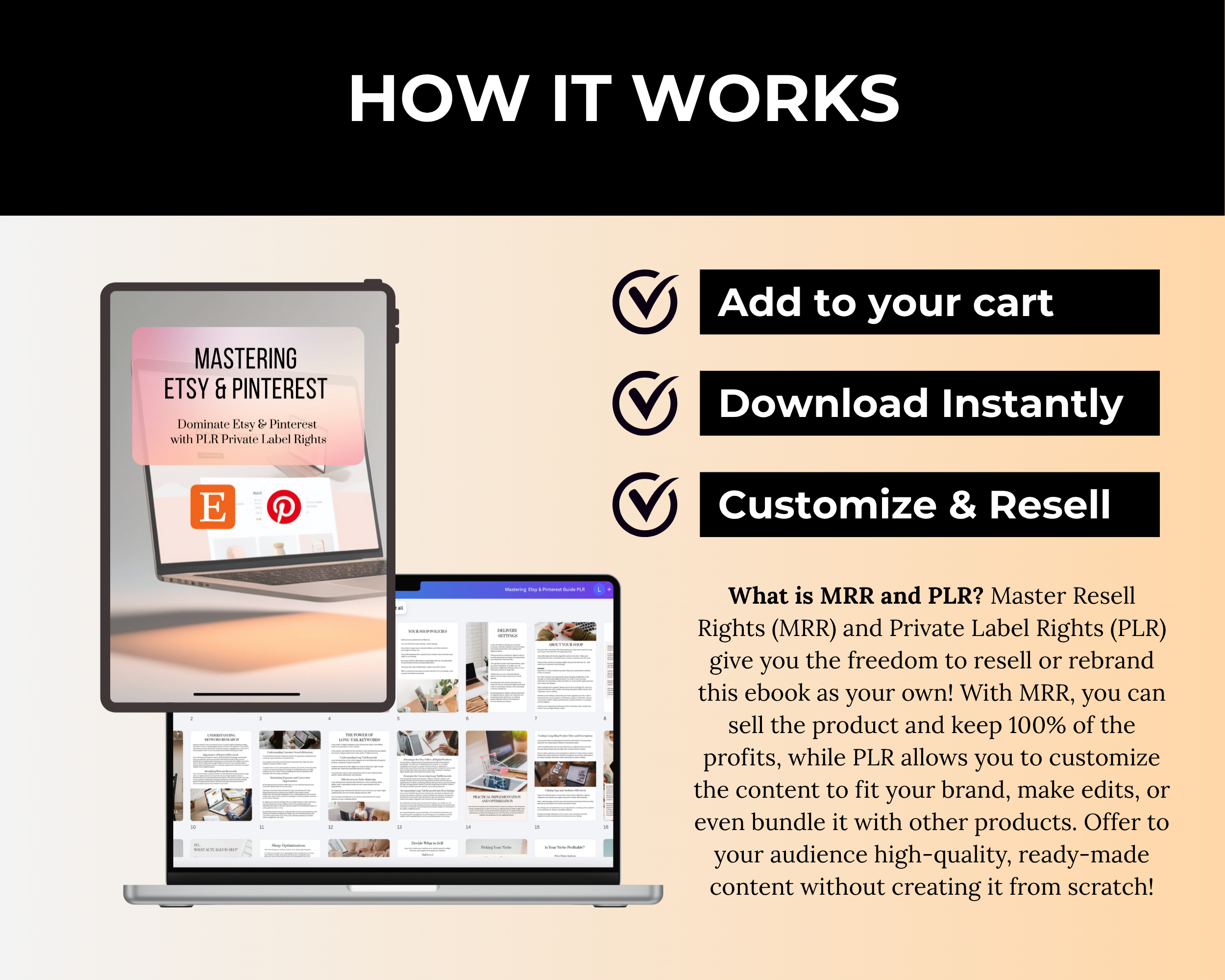 Mastering Etsy & Pinterest Guide in Canva with MRR, PLR Rights