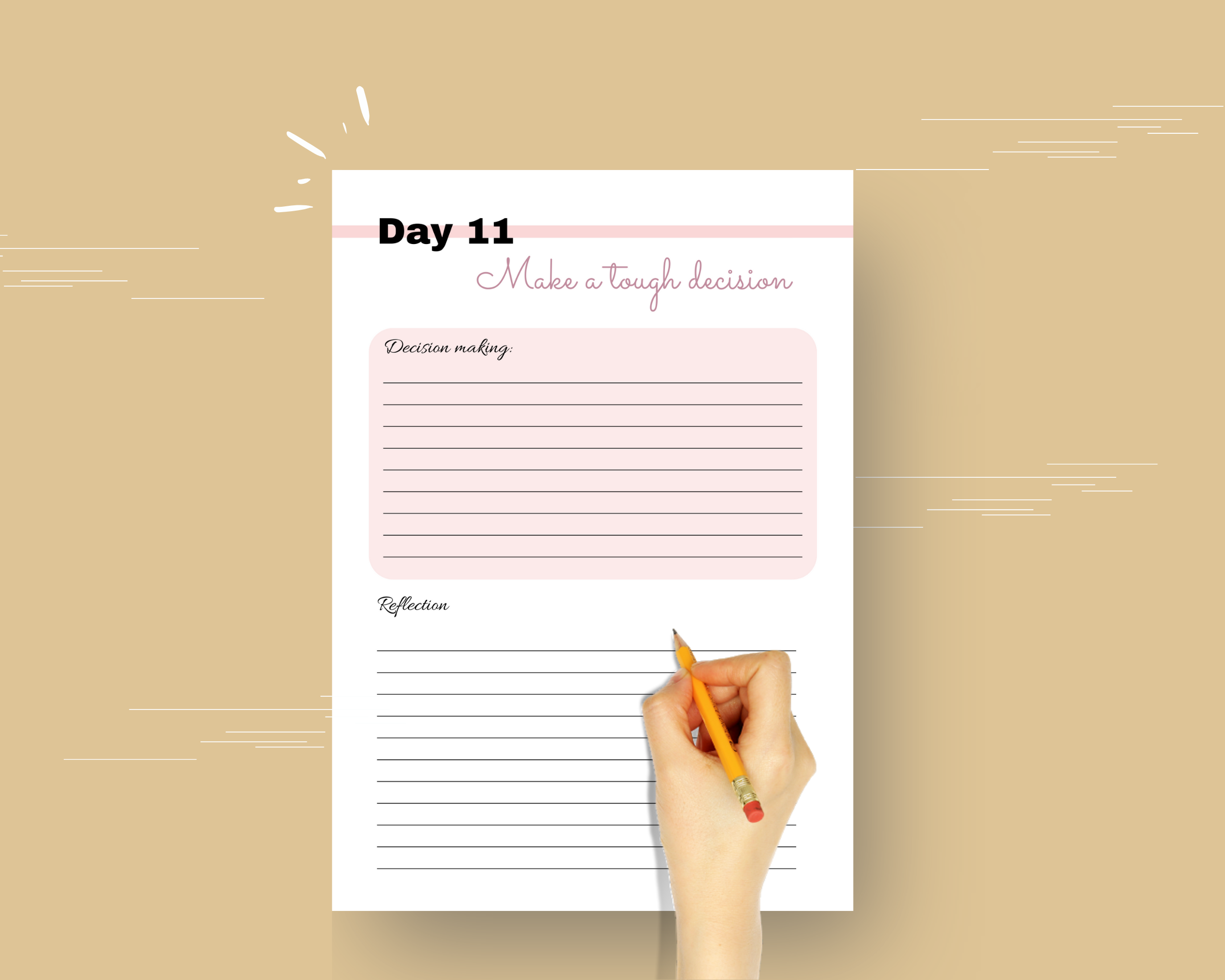 30-Day Personal Growth Challenge | Editable Canva Template A4 Size