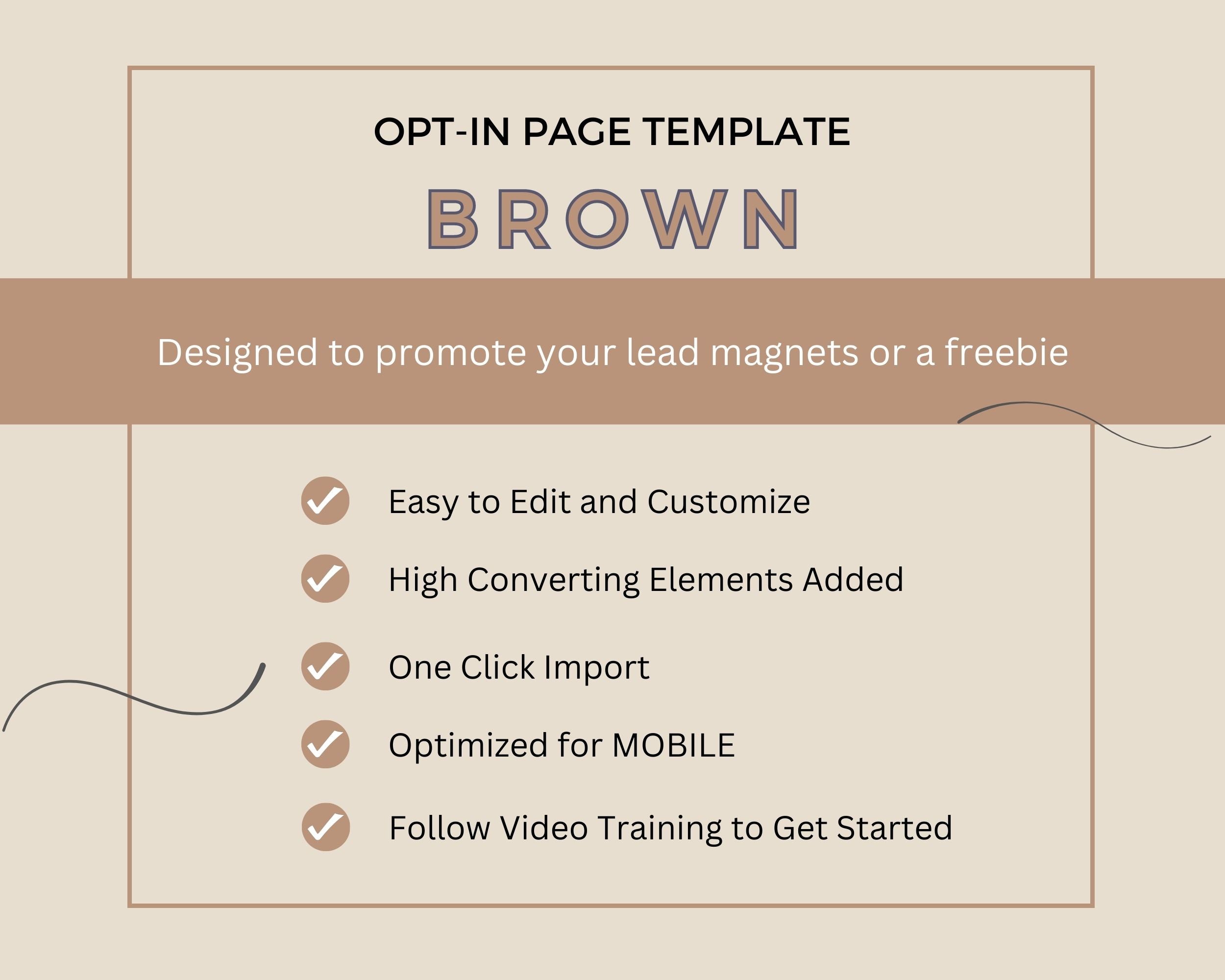 Brown ThriveCart Opt-In Page Template