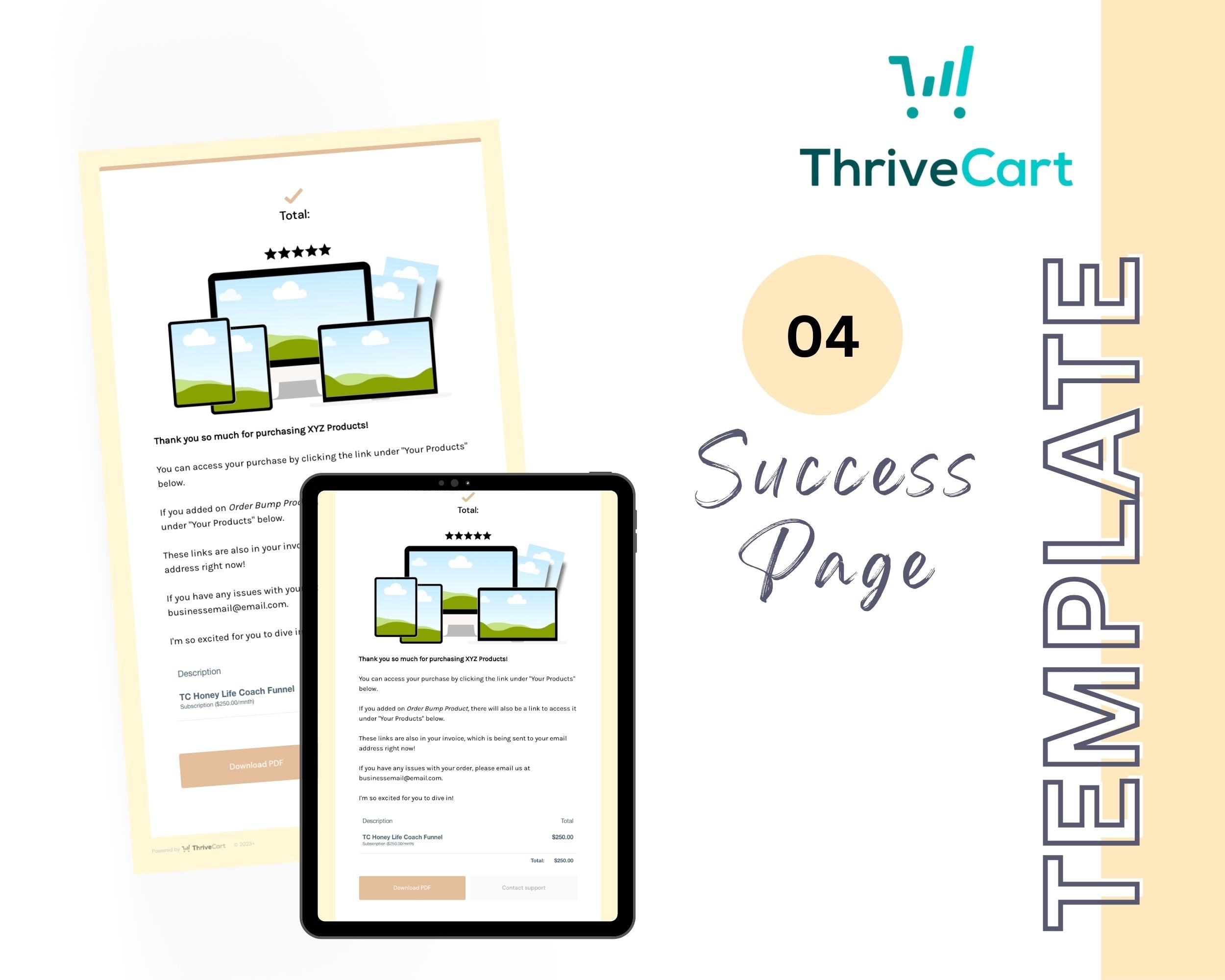 Honey Life Coach ThriveCart 4-Page Sales Funnel Template