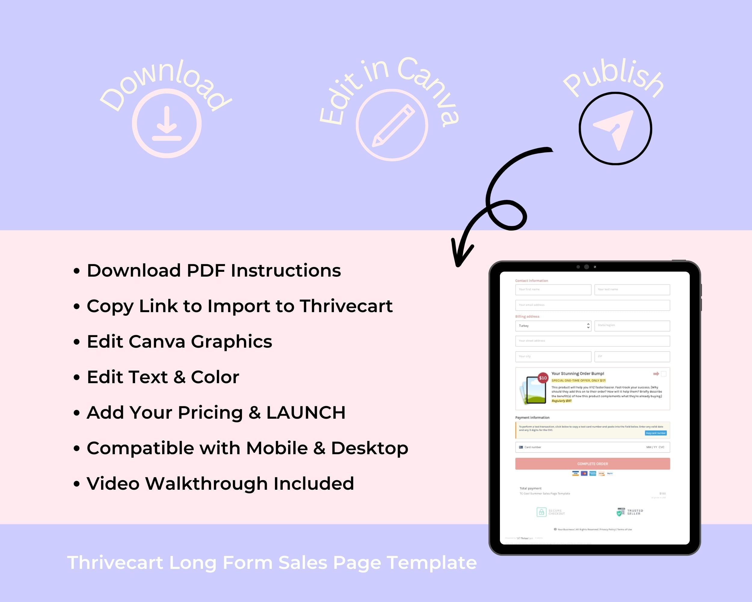 Cool Summer Sales Page Template in ThriveCart