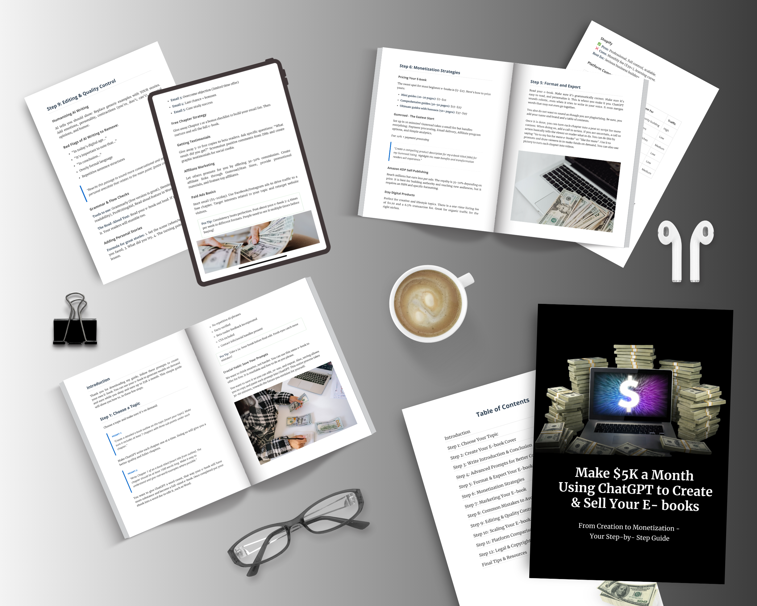 $5K a Month ChatGPT Ebooks Guide in Canva with PLR, MRR Rights