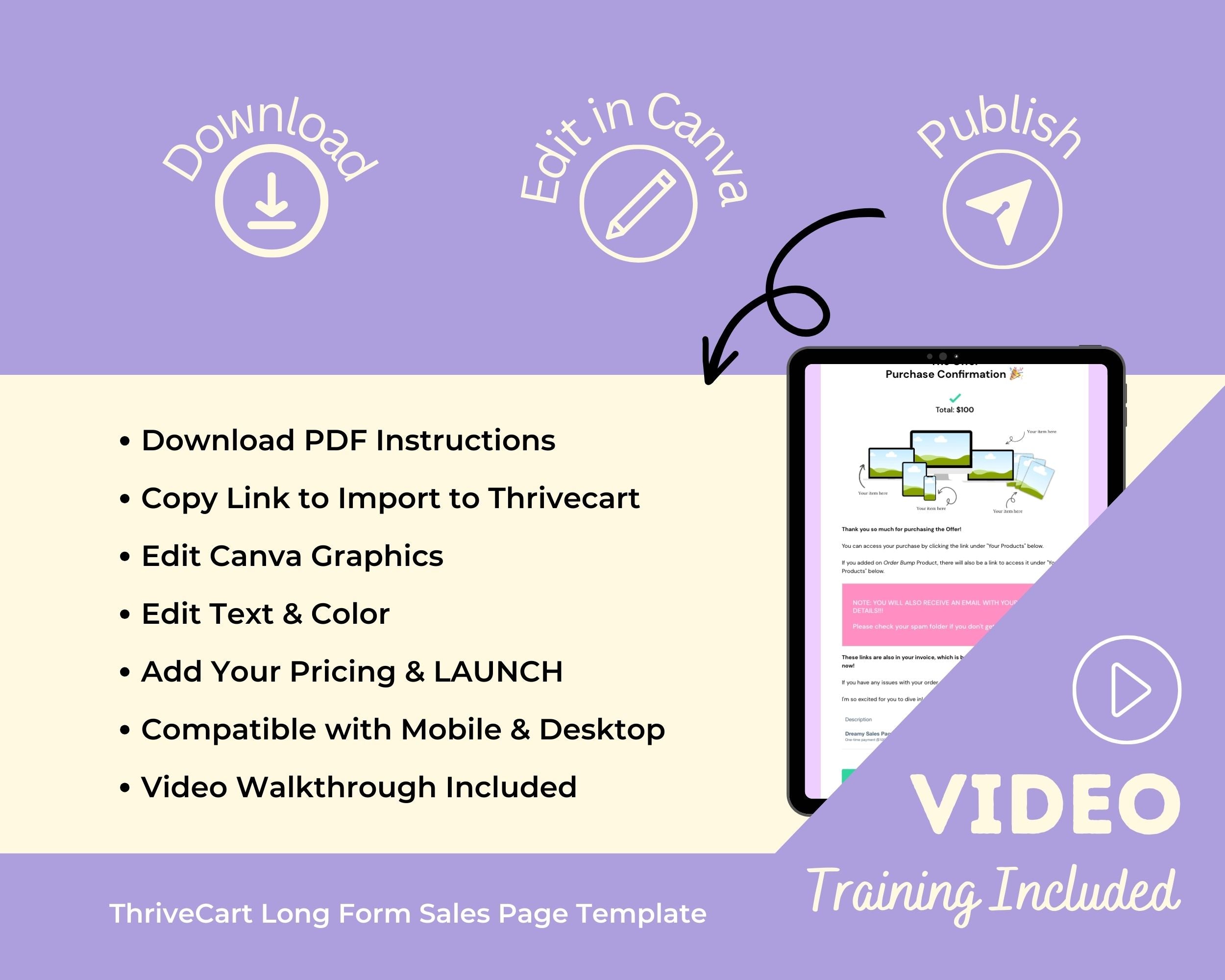Dreamy Sales Page Template in ThriveCart